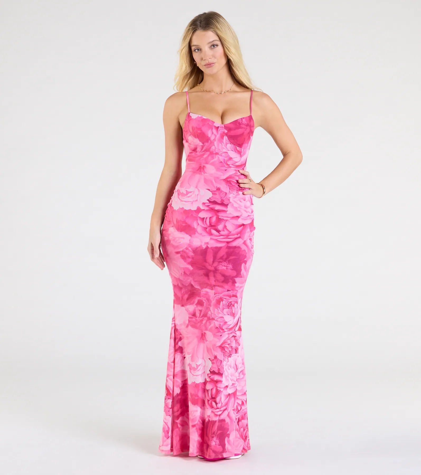 Ultimate Glam Floral Mesh Maxi Dress - Perfect for Special Occasions