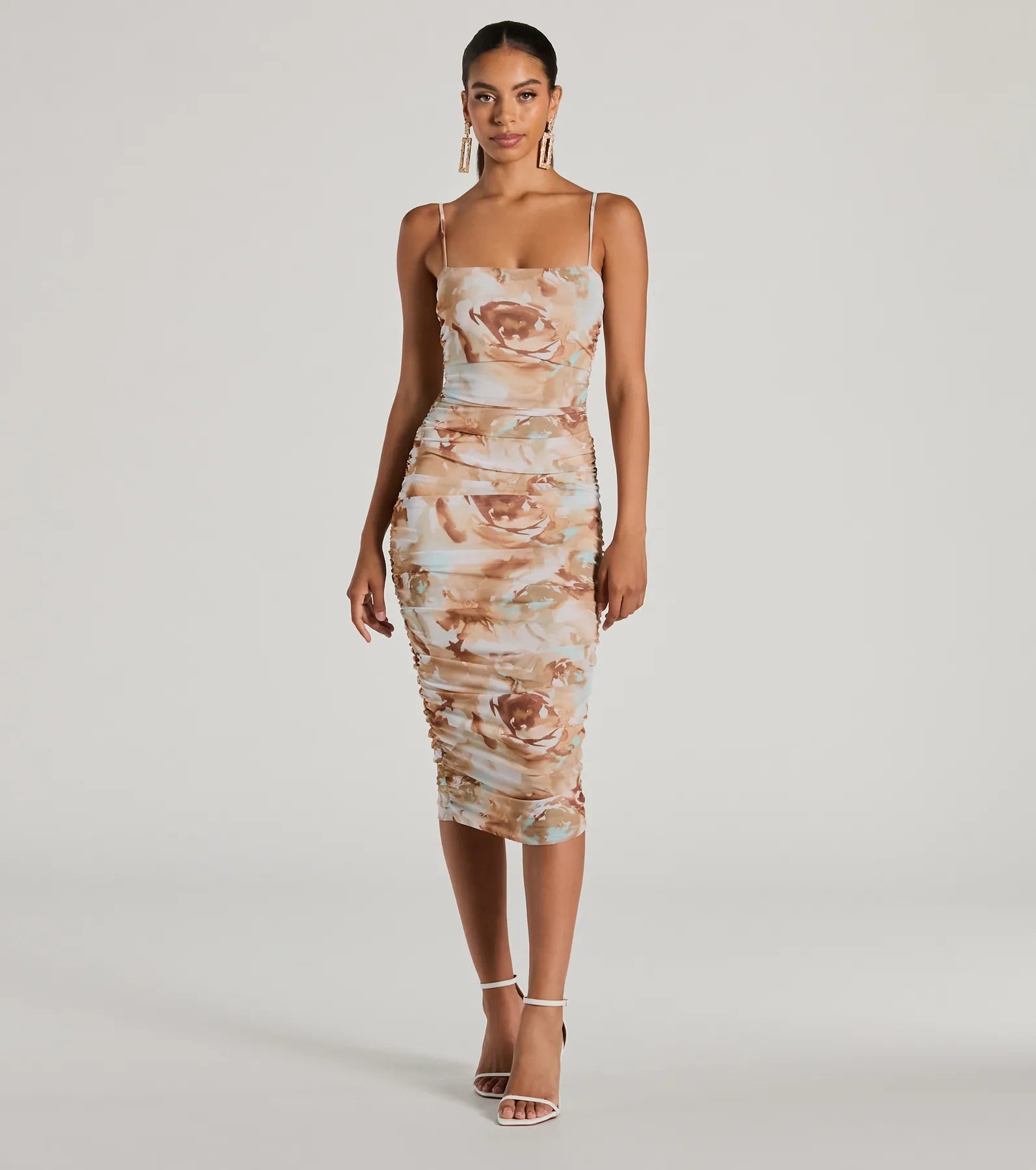 Premium Admiring Muse Floral Midi Dress - Ultimate Style & Comfort