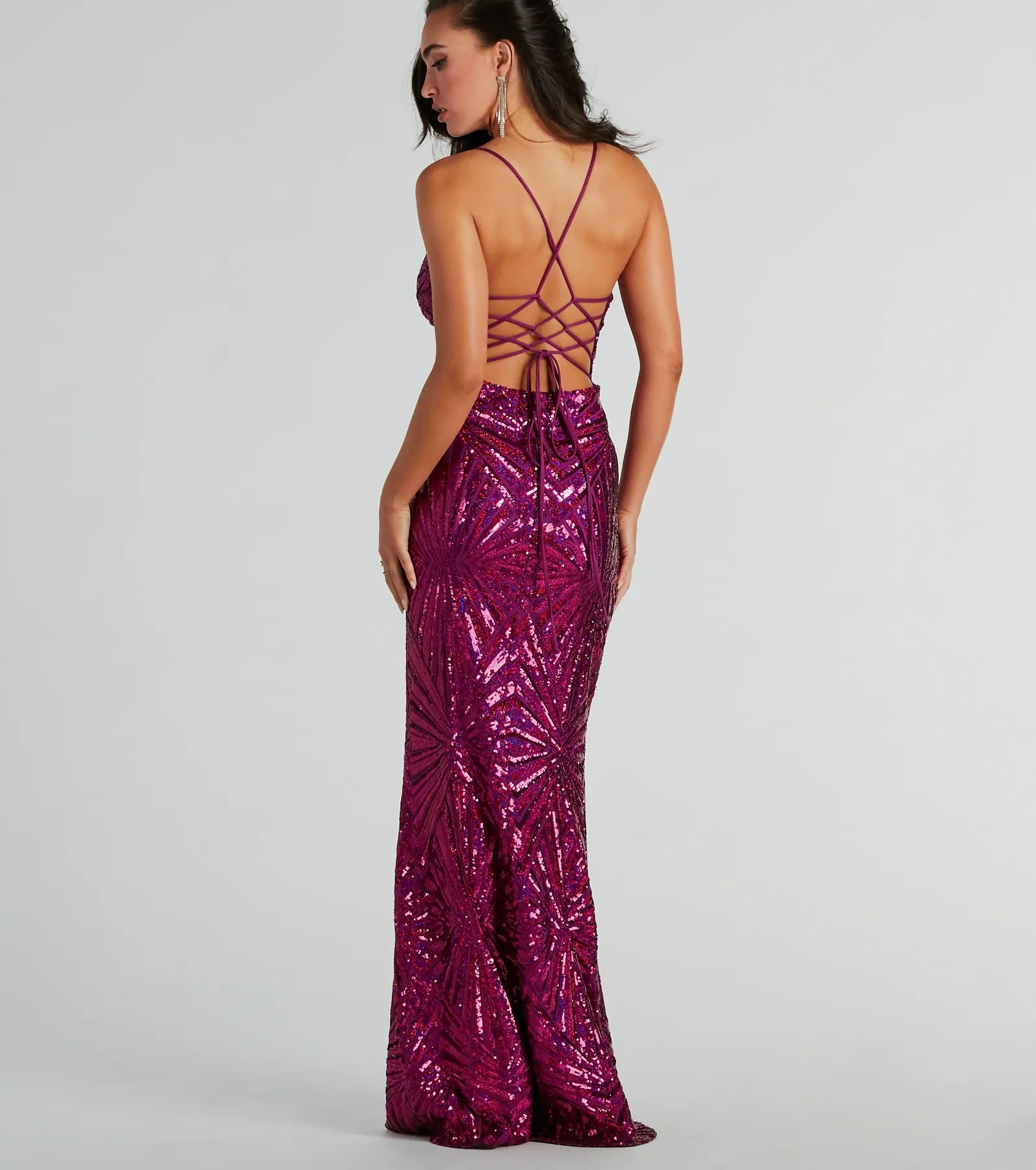 Ultimate Regina Lace-Up Mermaid Sequin Formal Dress for Prom & Special Events