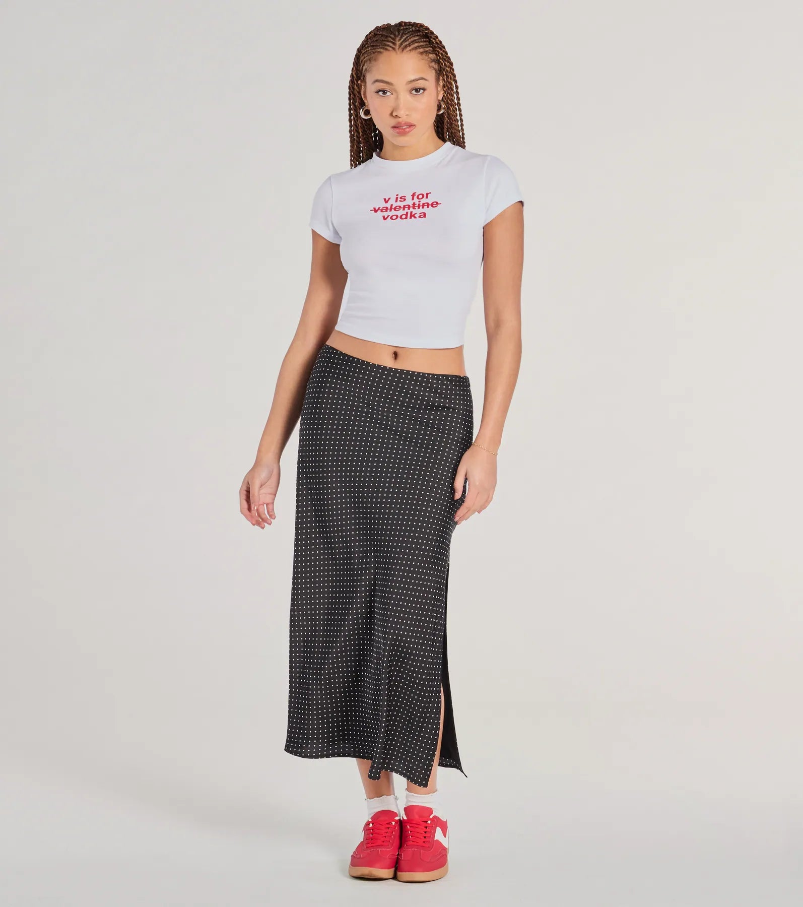 Premium 'V is for Vodka' Graphic Crop Tee