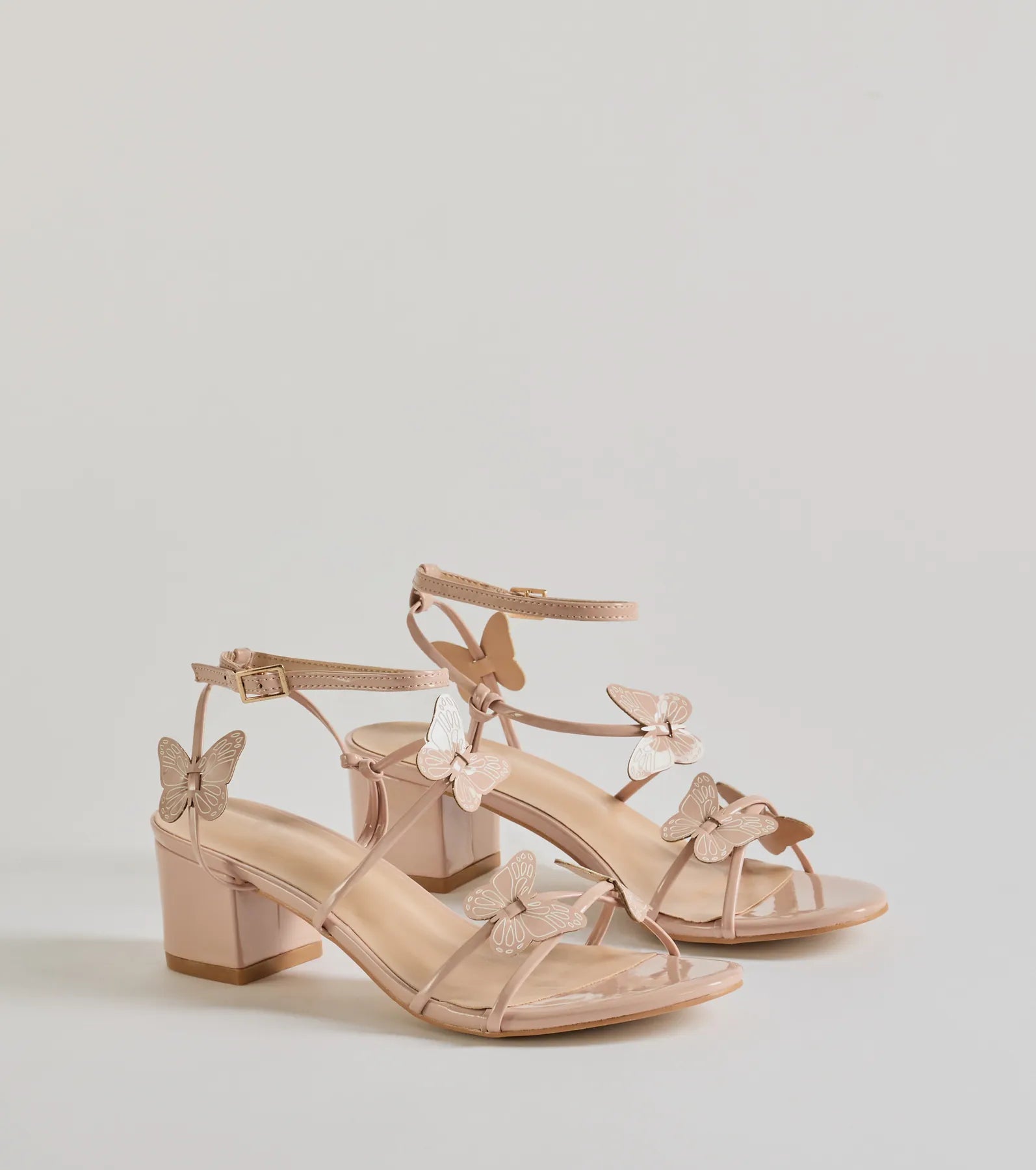 Ultimate Butterfly Chic Heels - Patent Block Heels for Every Occasion