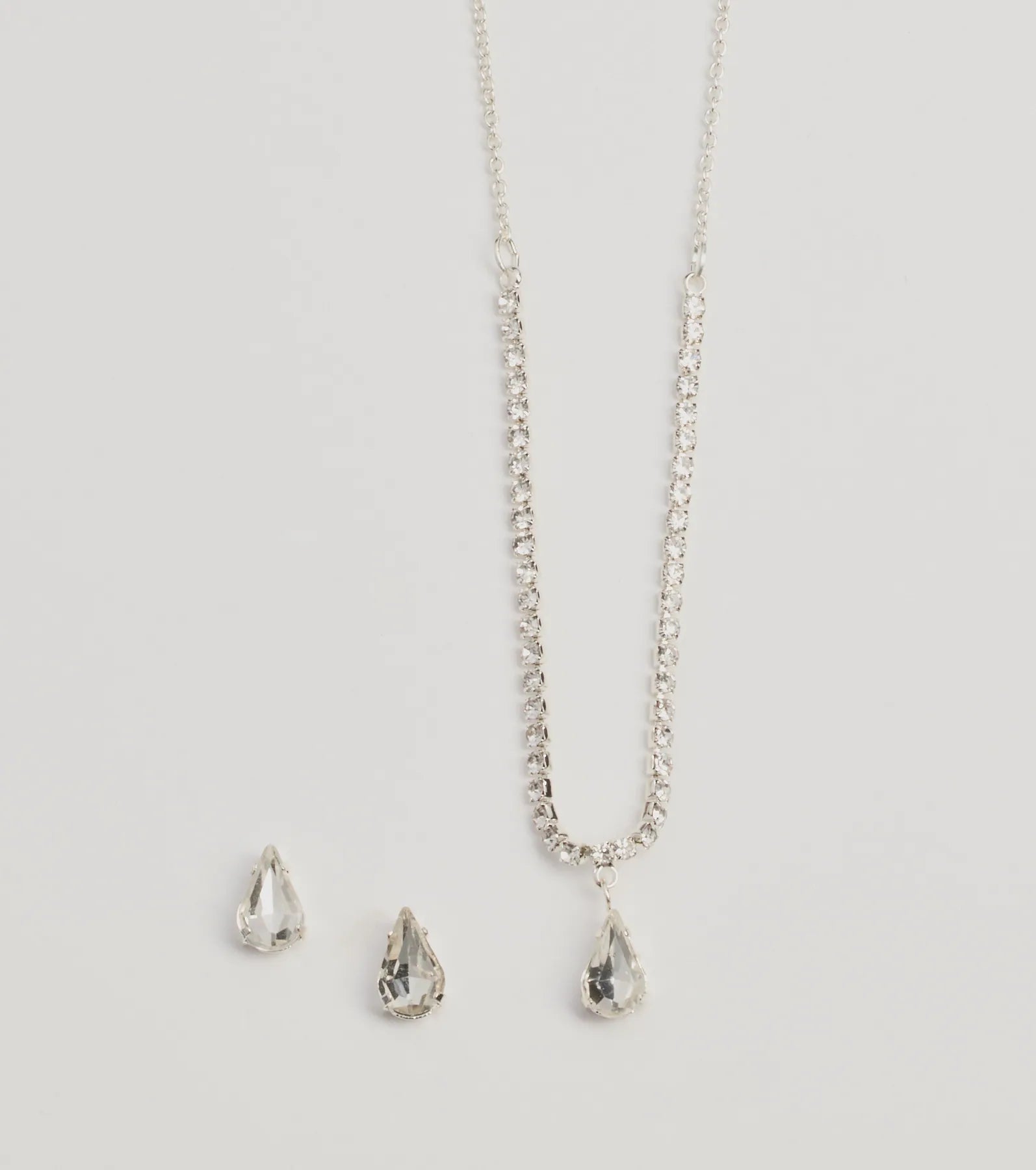 Premium Rhinestone Necklace & Earrings Set - Ultimate Glamour