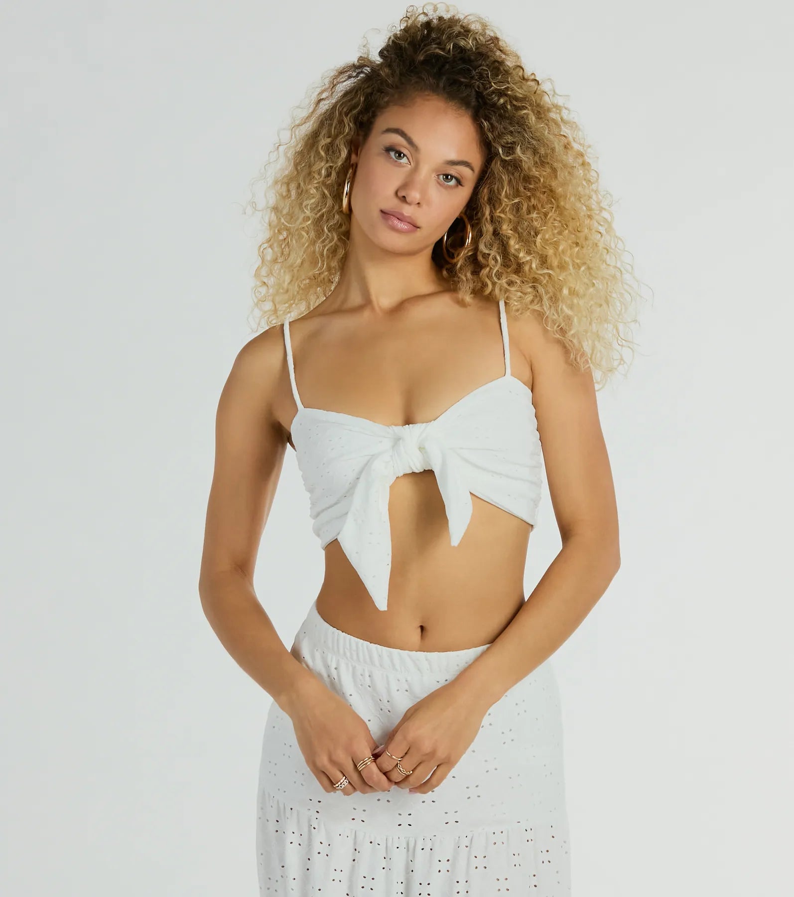 Ultimate Spring Breeze Sweetheart Tie Crop Top