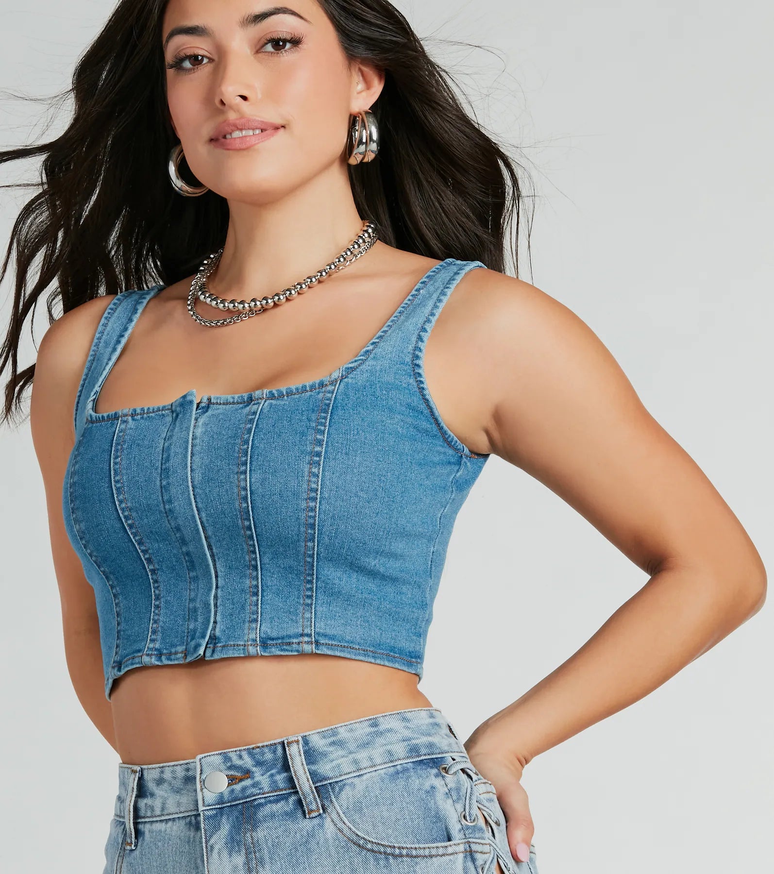 Ultimate 90s Denim Corset Top - Got The Blues