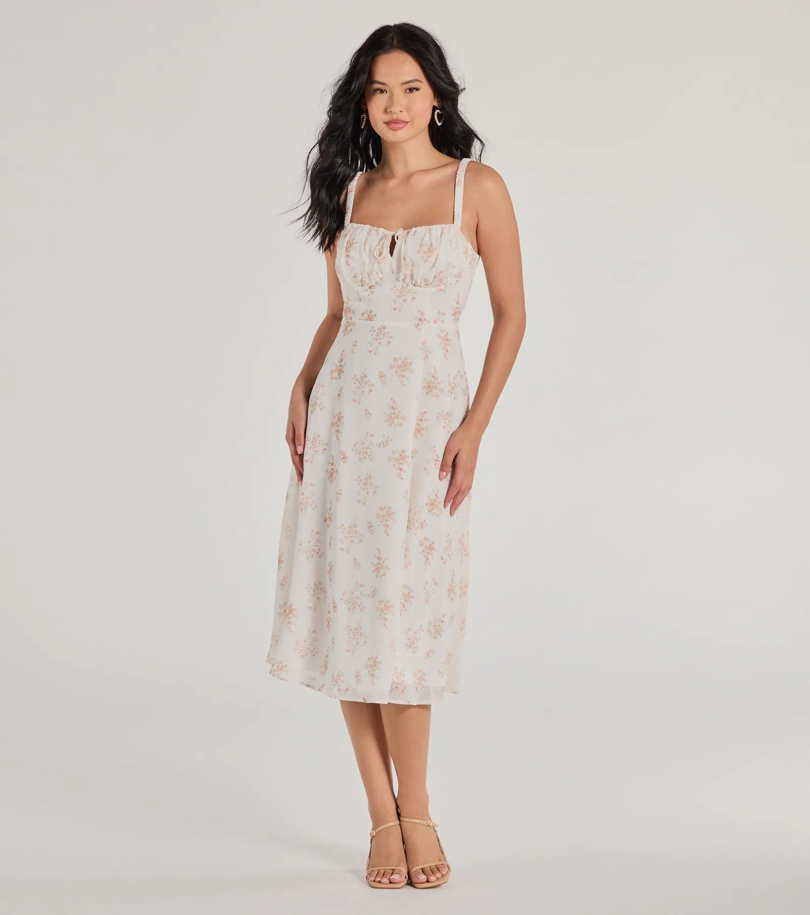 Ultimate Enchantment Floral Chiffon Midi Dress