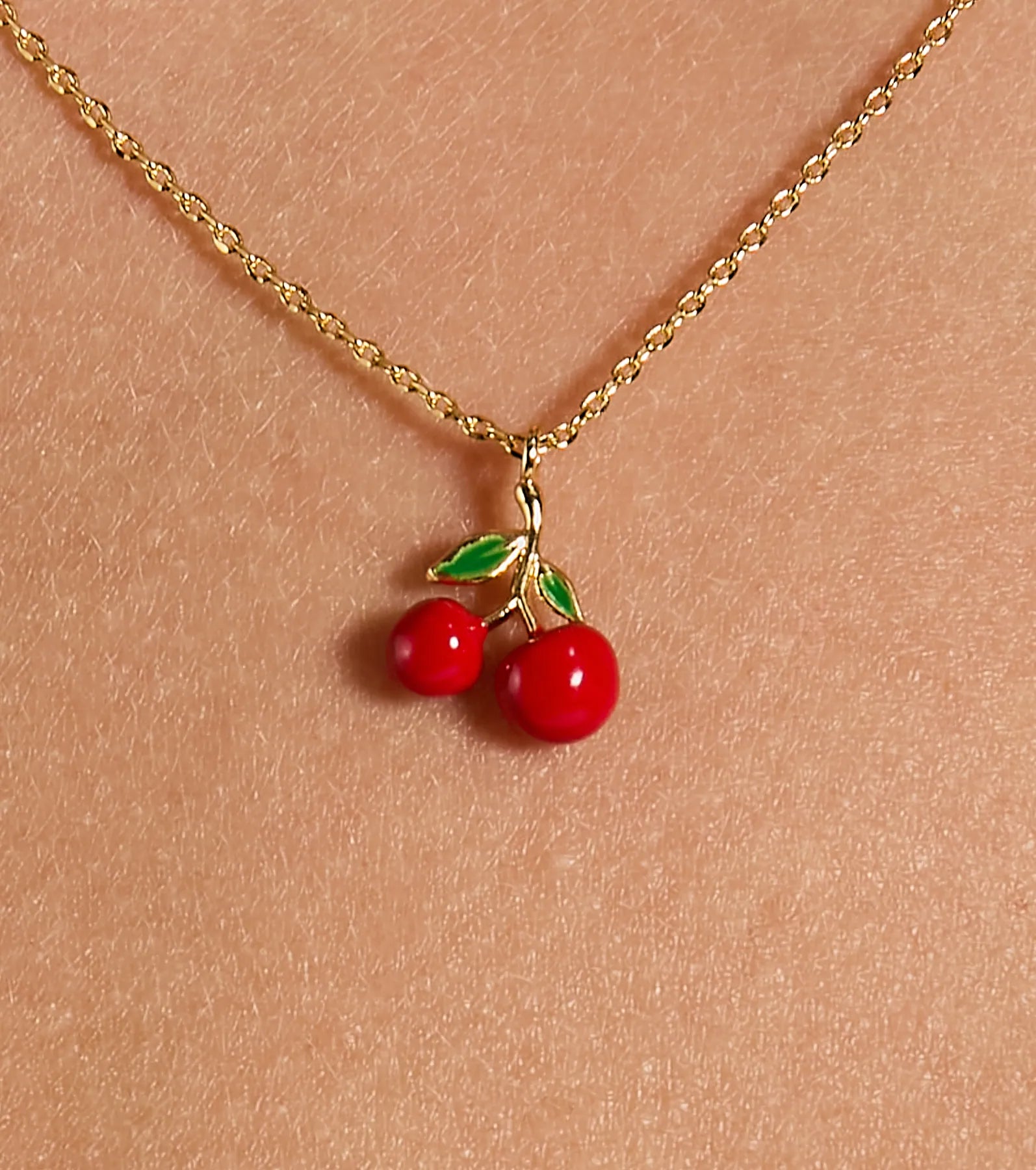 Premium Sweet Cherry Charm Necklace - Ultimate Summer Style