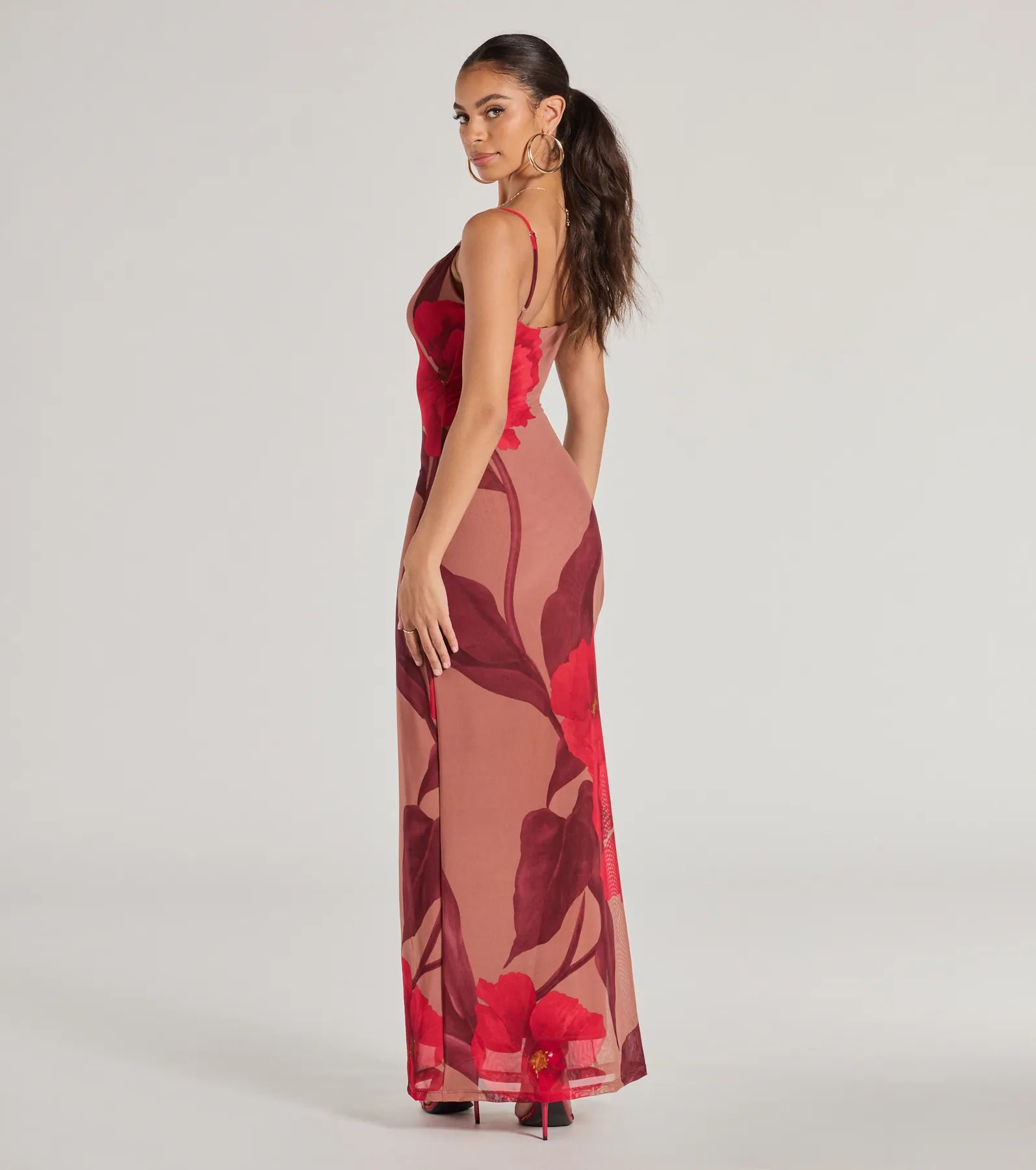 Ultimate Elegance Floral Mesh Maxi Dress