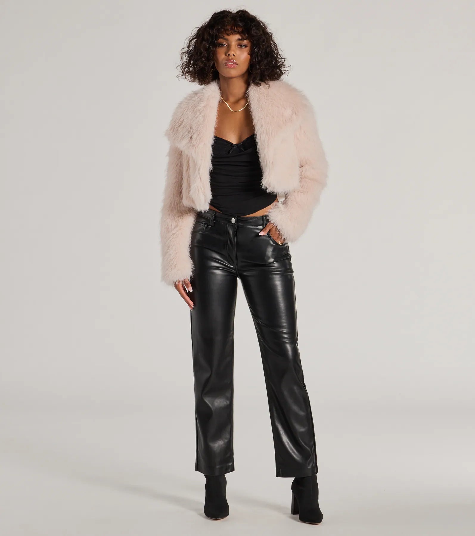 Ultimate Luxe Faux Fur Cropped Jacket - Premium Style