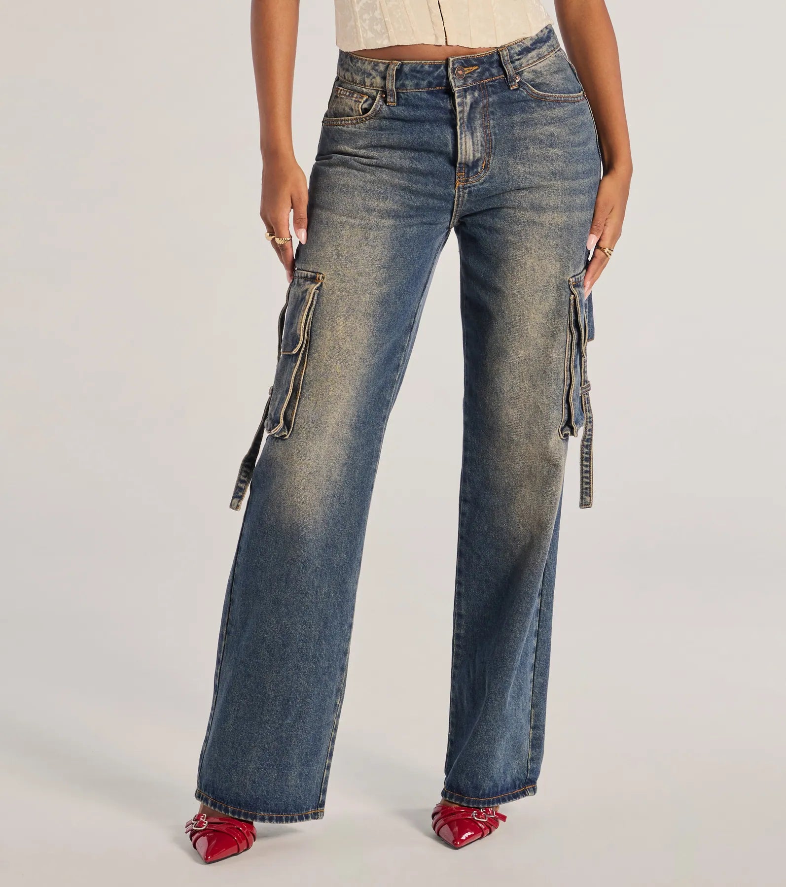 Ultimate Trendsetter High-Rise Wide-Leg Cargo Jeans