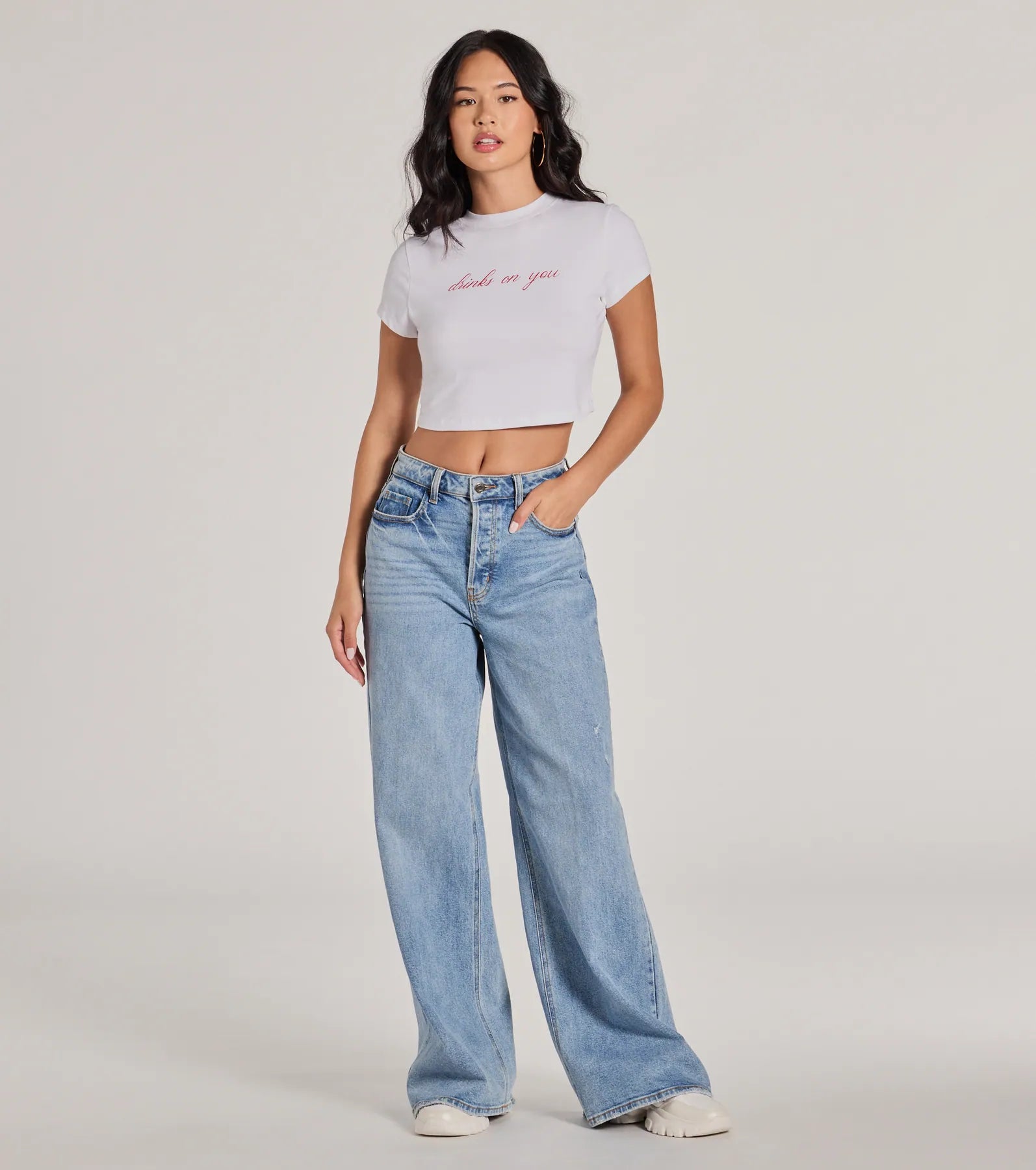 Ultimate Drinks On You Cropped Graphic Tee