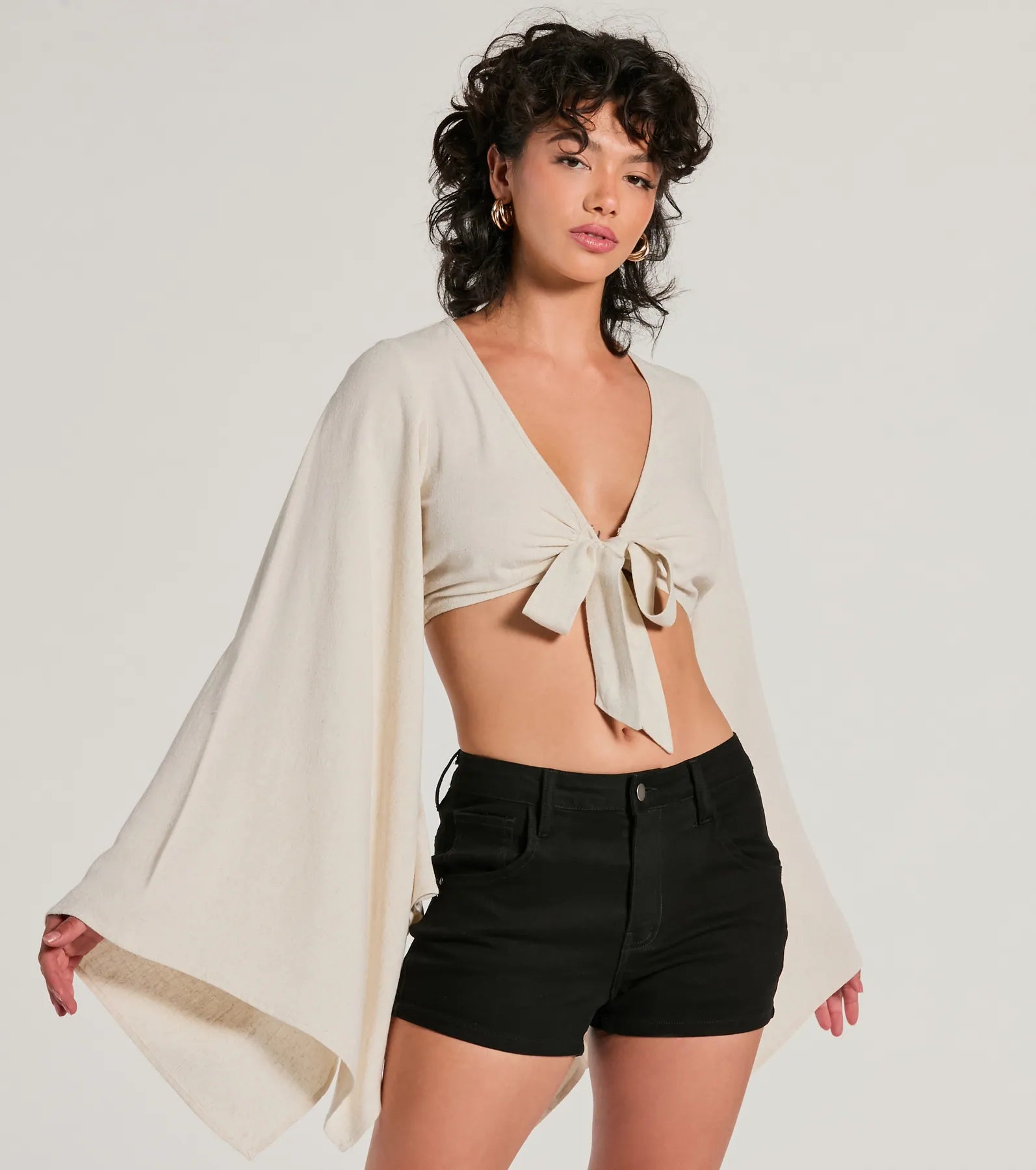 Ultimate Breezy Energy Linen Tie-Front Top