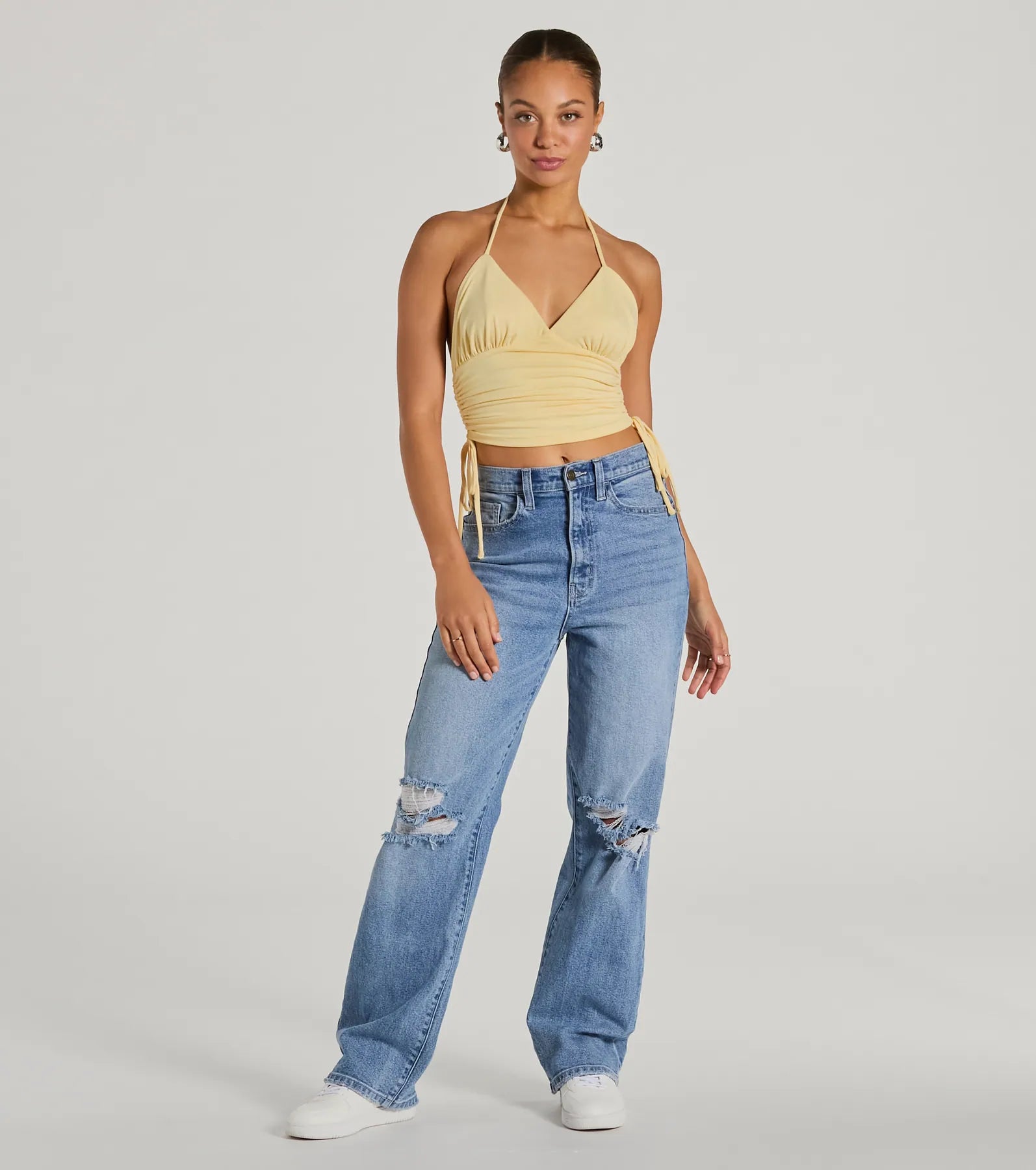 Ultimate V-Neck Halter Crop Top - Premium Fit & Style