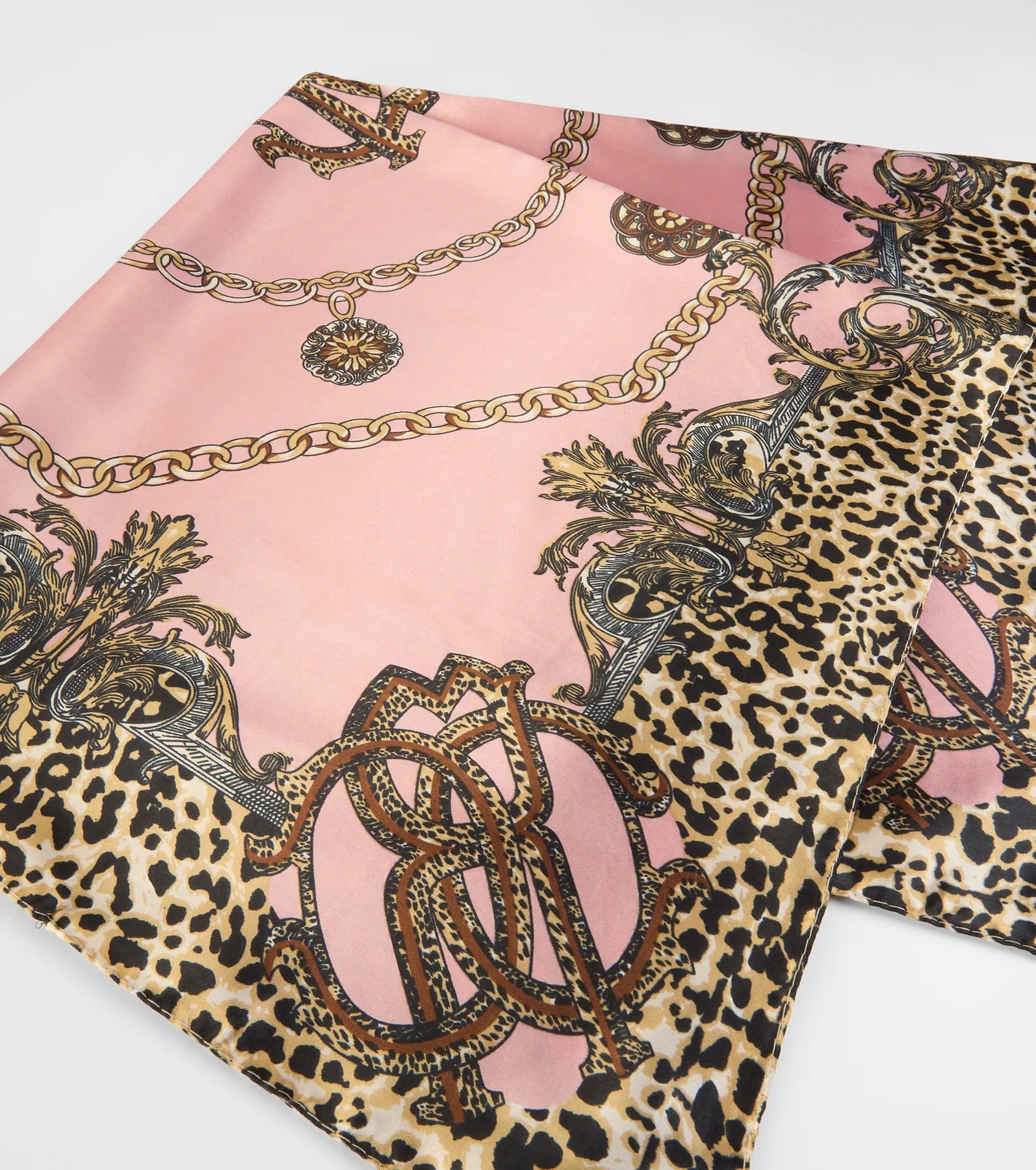 Ultimate Sassy Babe Leopard Chain Satin Scarf - Trendy & Versatile