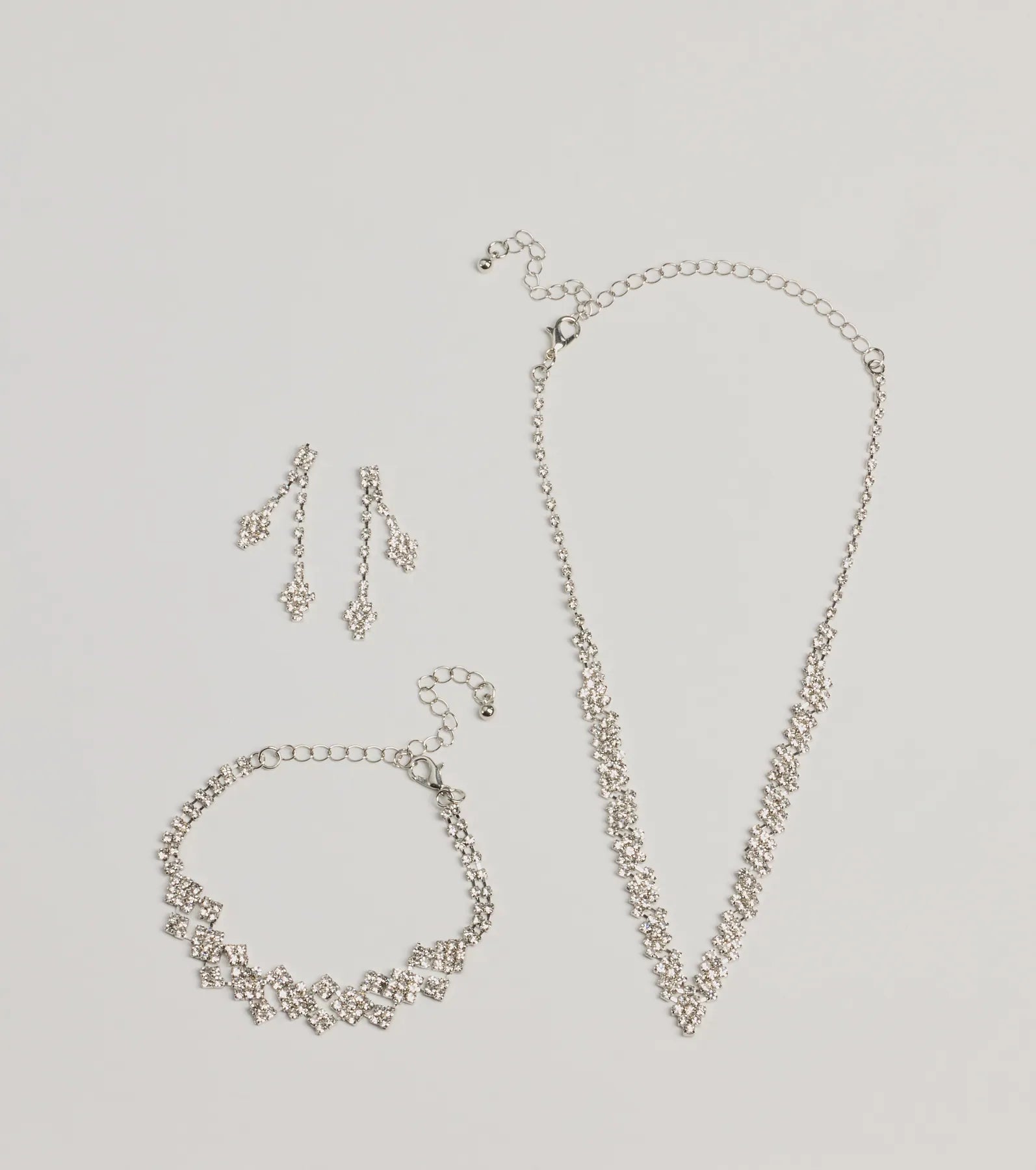 Ultimate Glamour Jewelry Set: Necklace, Earrings & Bracelet