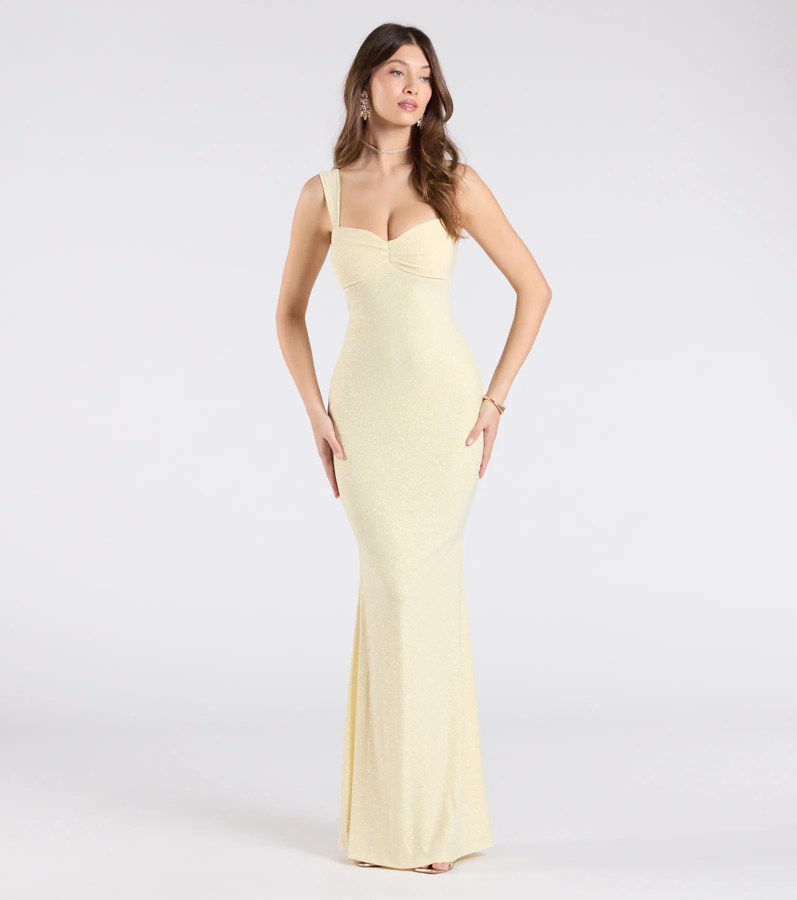 Premium Halie Glitter Mermaid Evening Gown