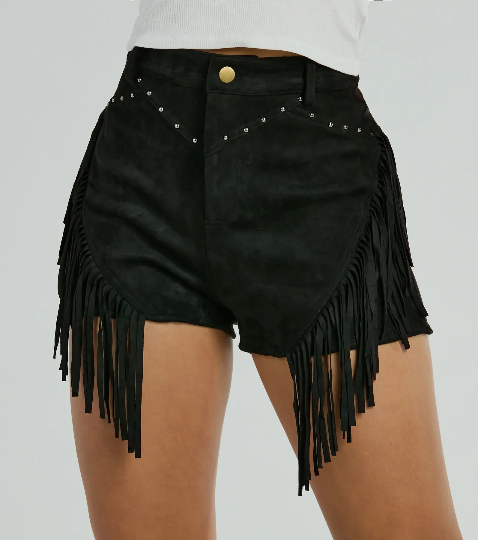 Ultimate Fringe Faux Suede High-Rise Shorts - Bold & Chic