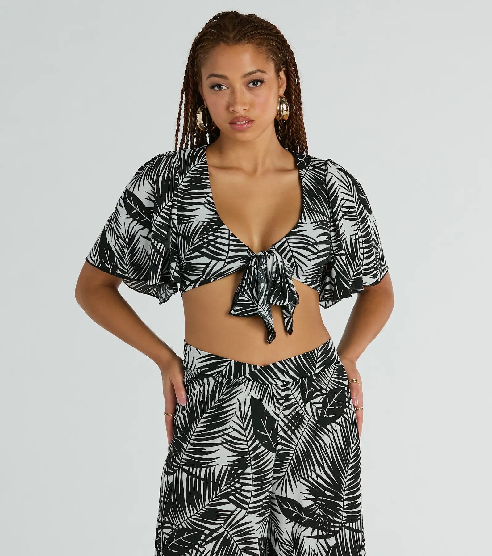 Ultimate Tropical Tie-Front Crop Top - Premium Vacation Style