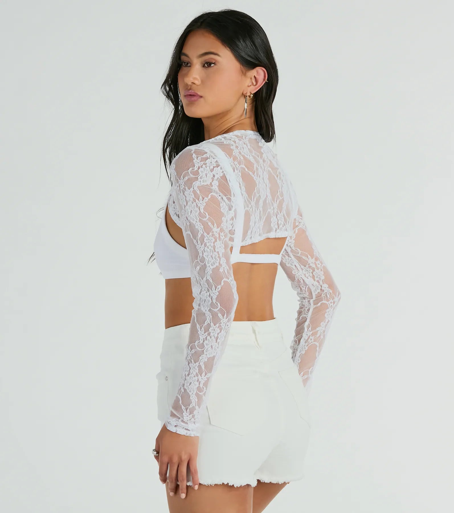 Ultimate Sheer Floral Lace Bolero – Stylish Layering Essential