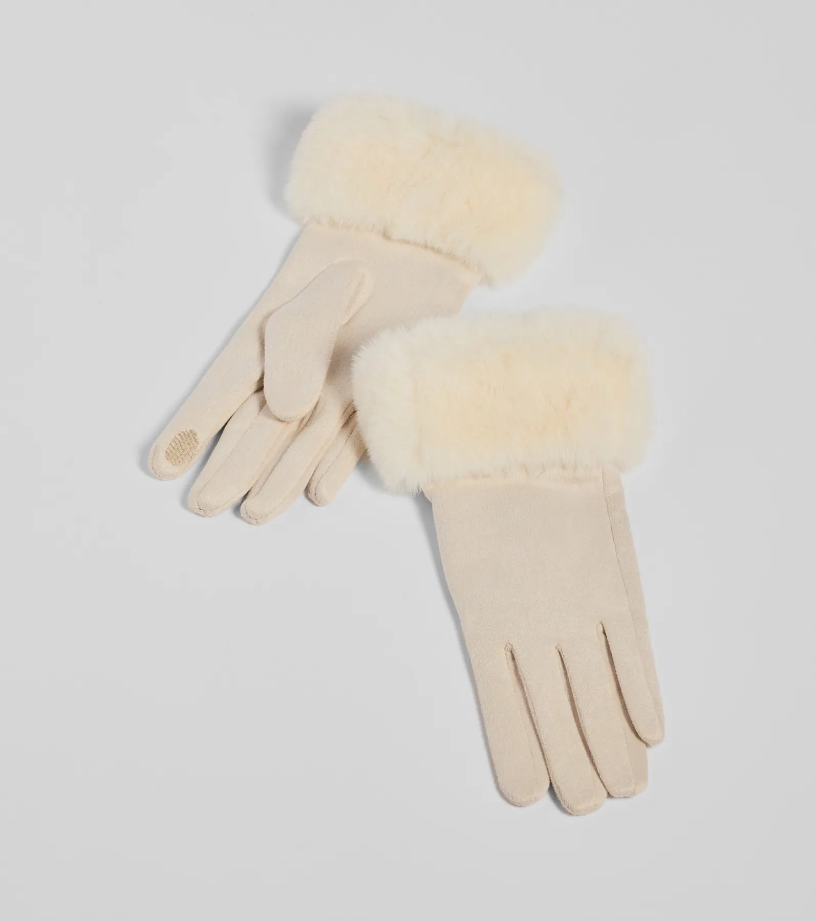 Premium Soft Touch Faux Suede Gloves with Faux Fur Cuff