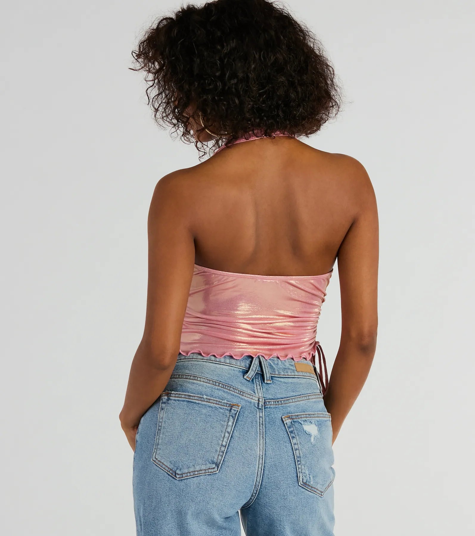 Ultimate Glam Metallic Halter Top - Trendy Night Out Essential