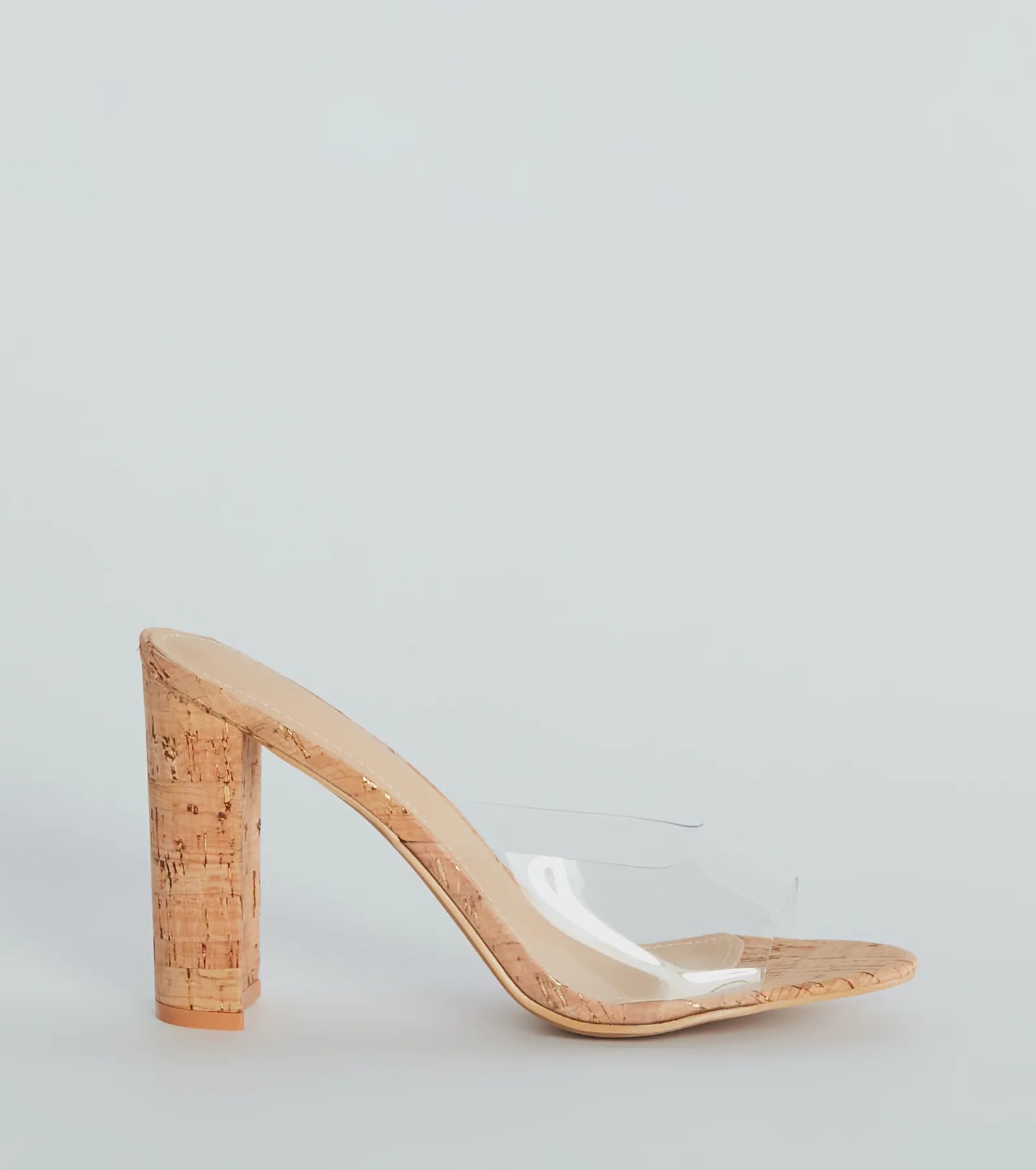 Ultimate Chic Clear Cork Heel Sandals – Modern & Comfortable