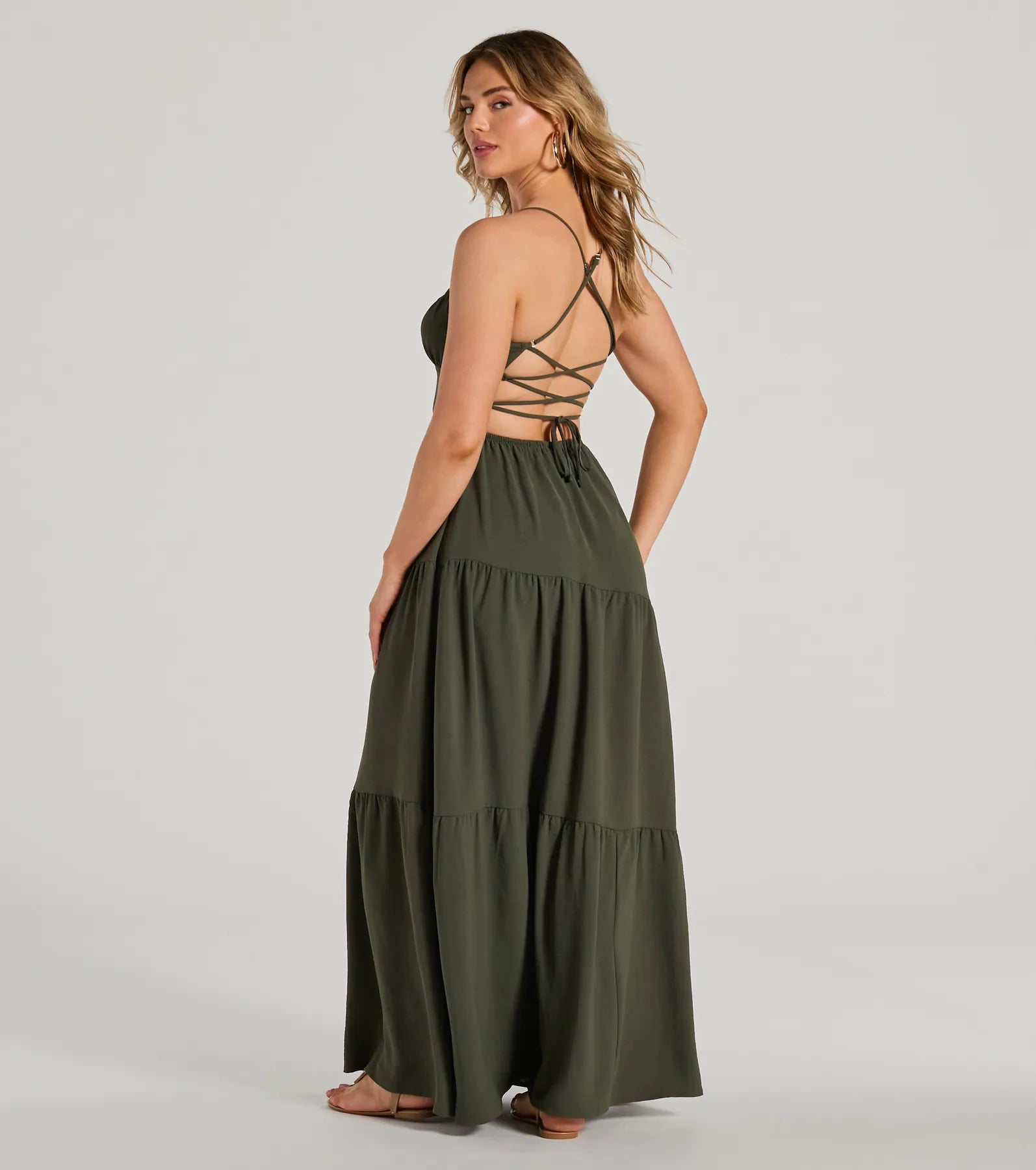 Premium Coastal Dream Lace-Up Maxi Dress - Ultimate Beach Style