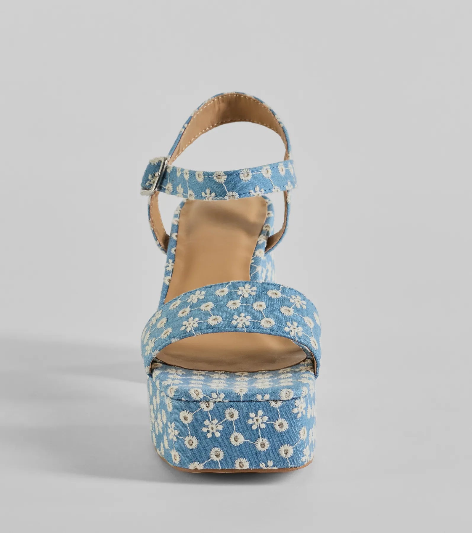 Ultimate Darling Daisy Platform Heels - Denim Block Heels