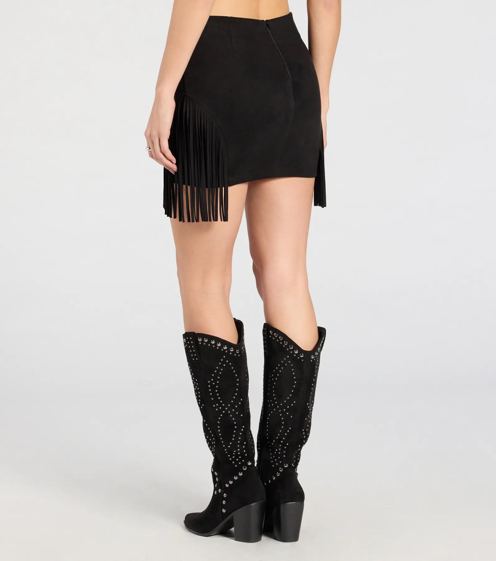 Ultimate Fringe Attitude Faux Suede Mini Skirt - Premium Party Essential