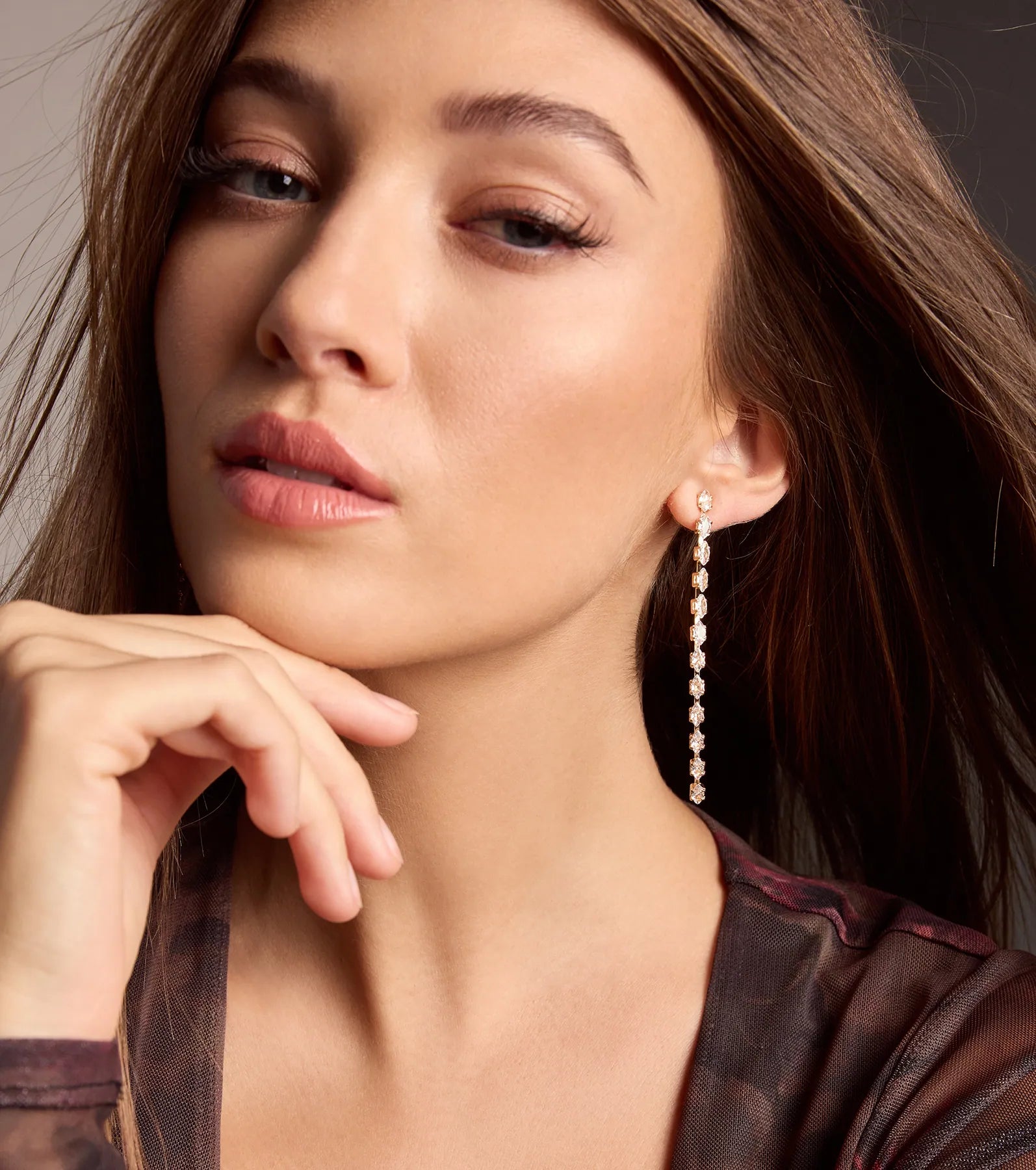 Premium Cubic Zirconia Linear Drop Earrings - Elegant & Chic Style