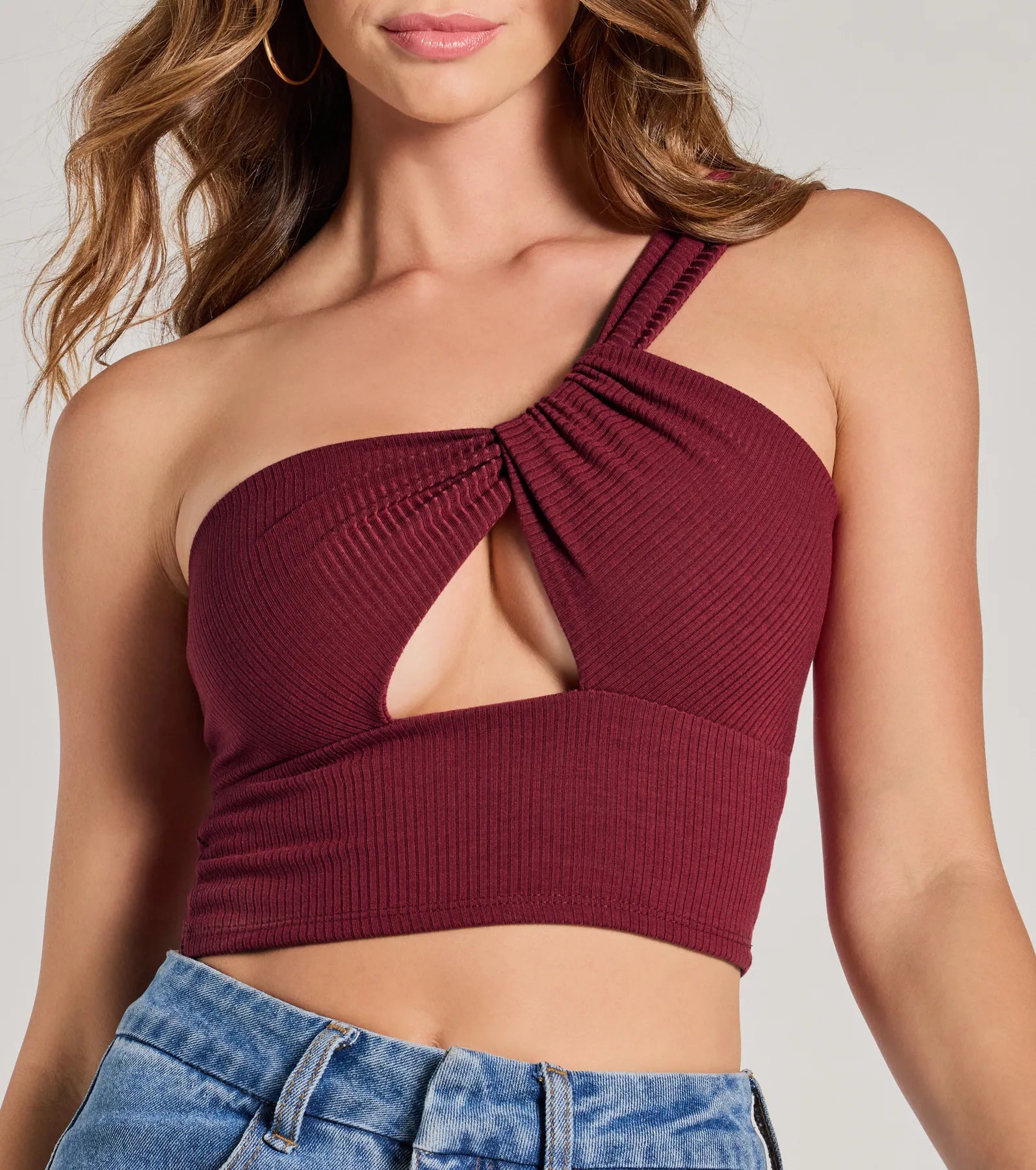 Ultimate One-Shoulder Cutout Crop Top | Trendy & Form-Fitting