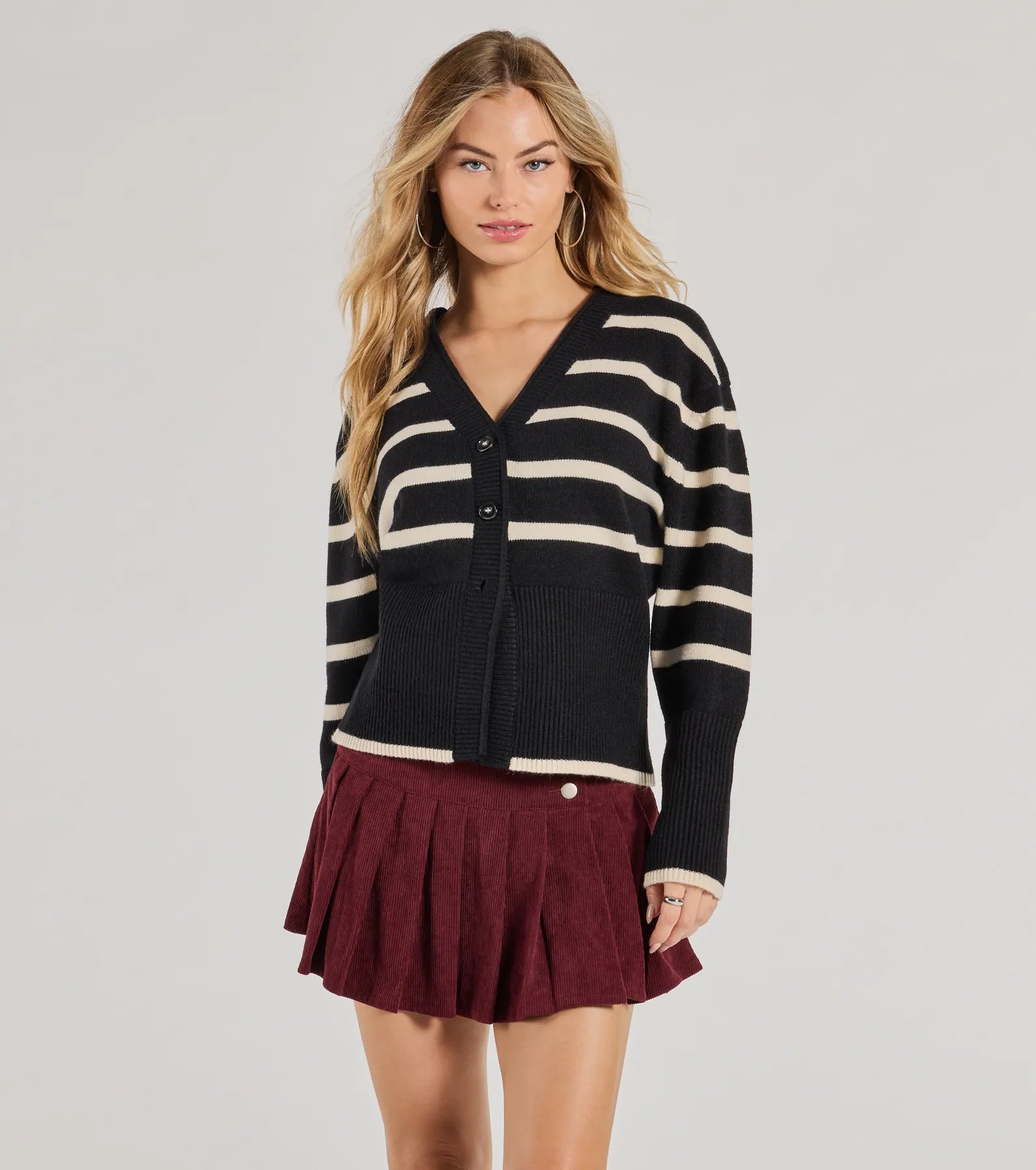 Premium Cozy Striped Oversized Cardigan - Ultimate Comfort