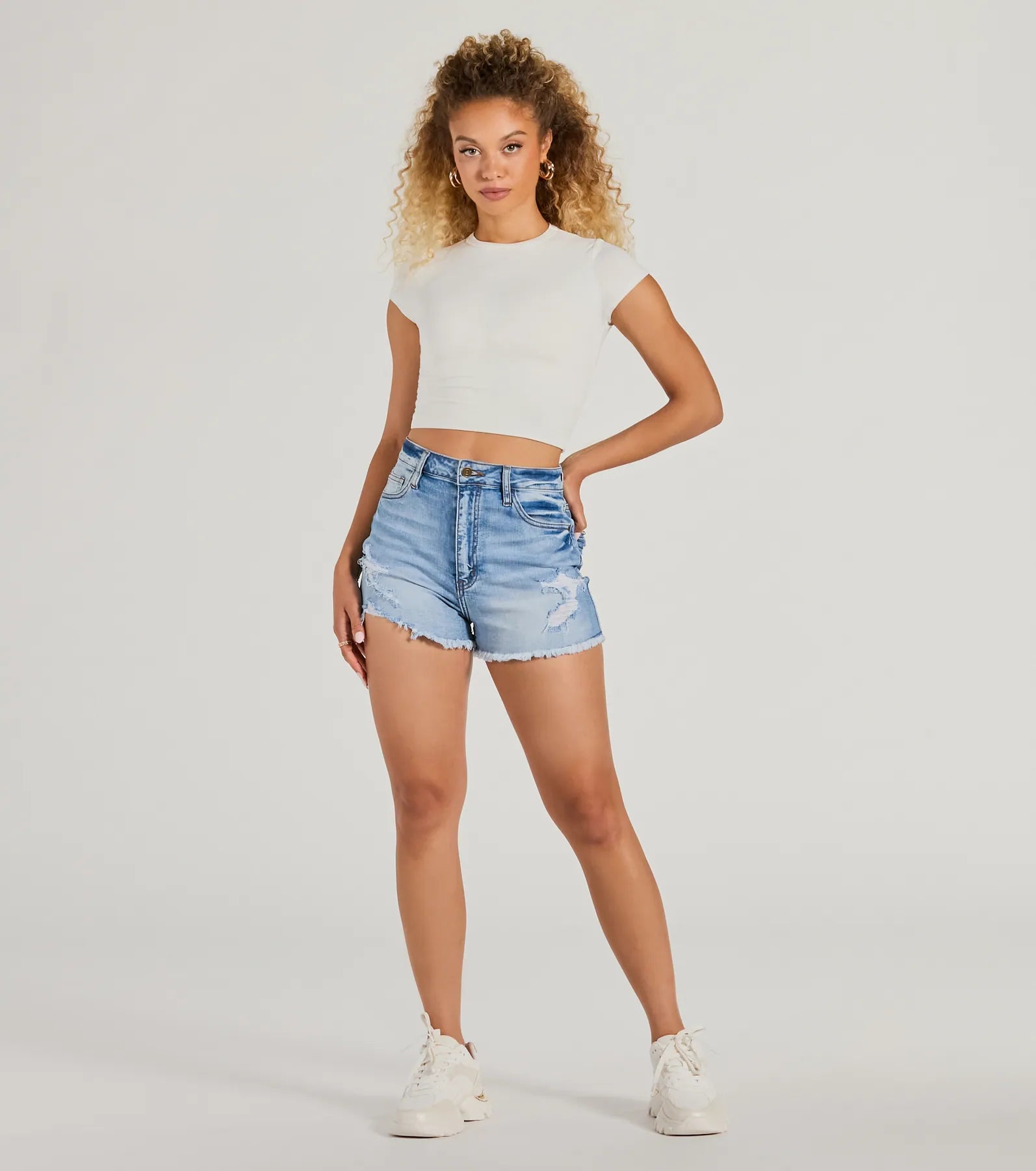 Premium Distressed High-Rise Denim Shorts - Ultimate Summer Style