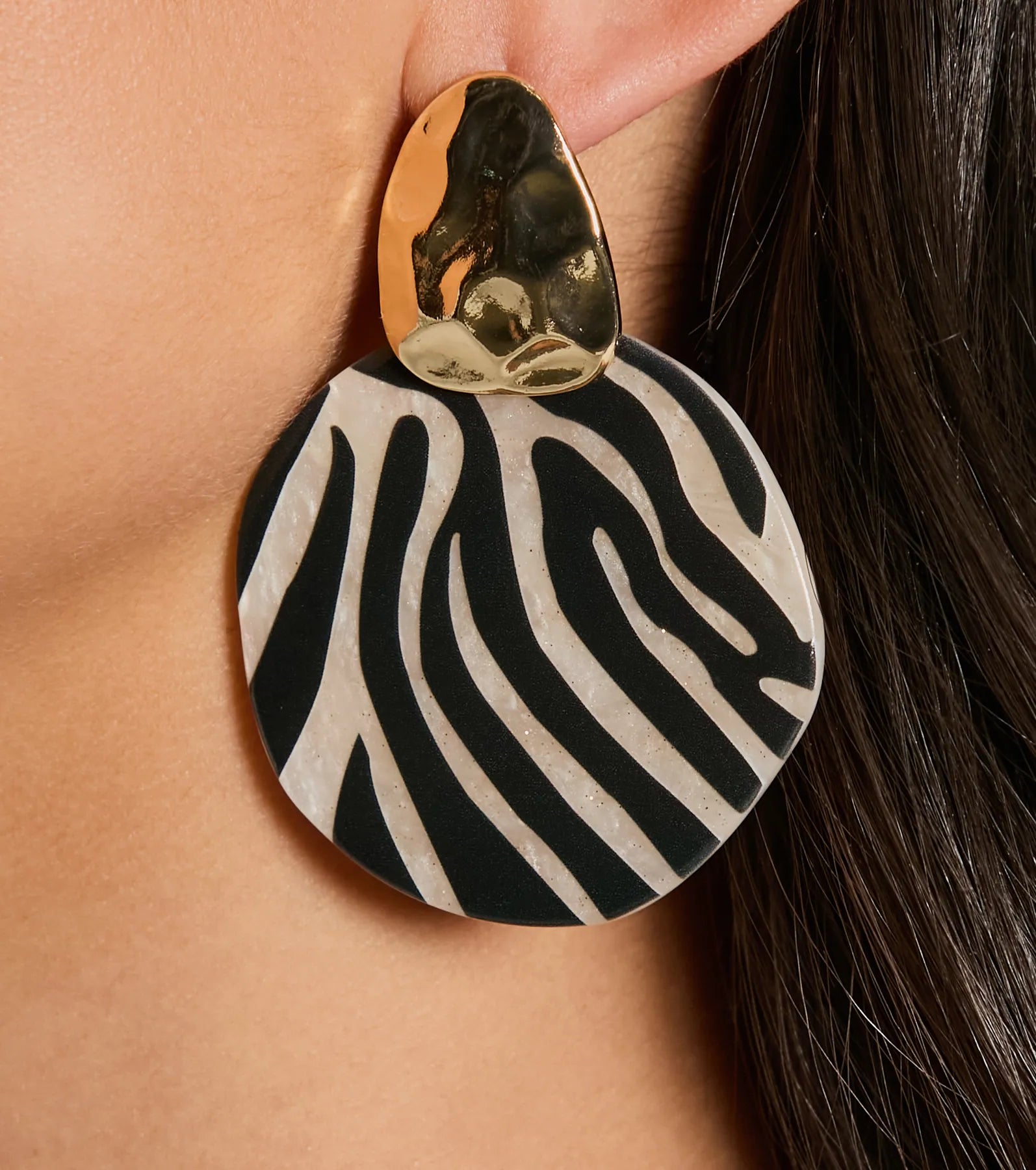 Ultimate Wild Zebra Glam Statement Earrings
