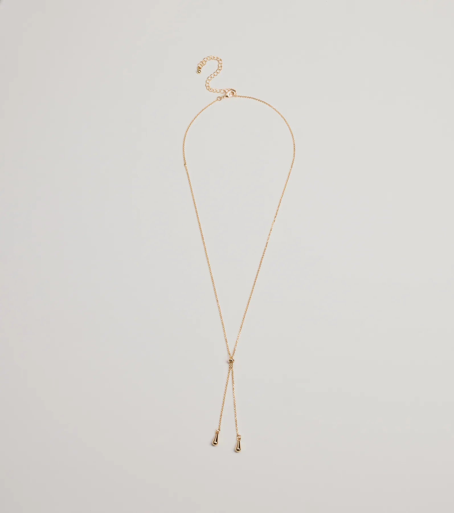 Premium Minimalist Y-Shape Teardrop Slider Necklace