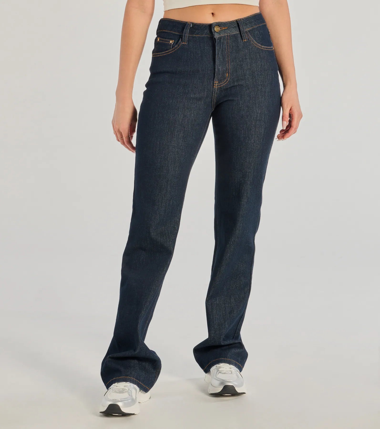 Ultimate Chic High-Rise Straight Leg Jeans - Premium Denim