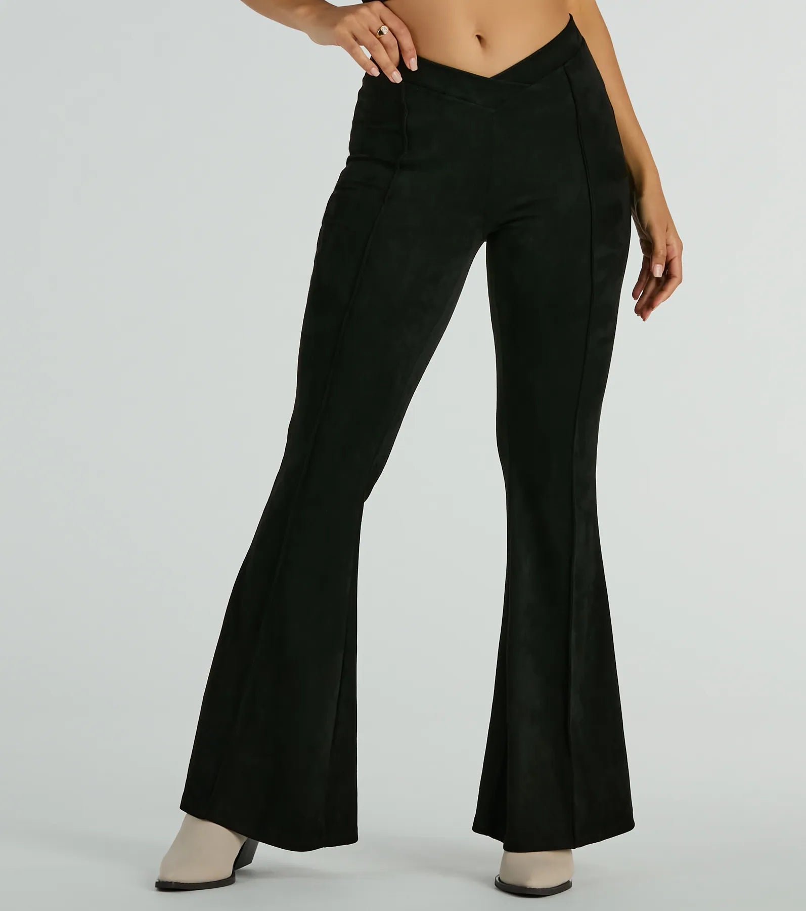 Ultimate Faux Suede Flare Pants - Retro Chic Style