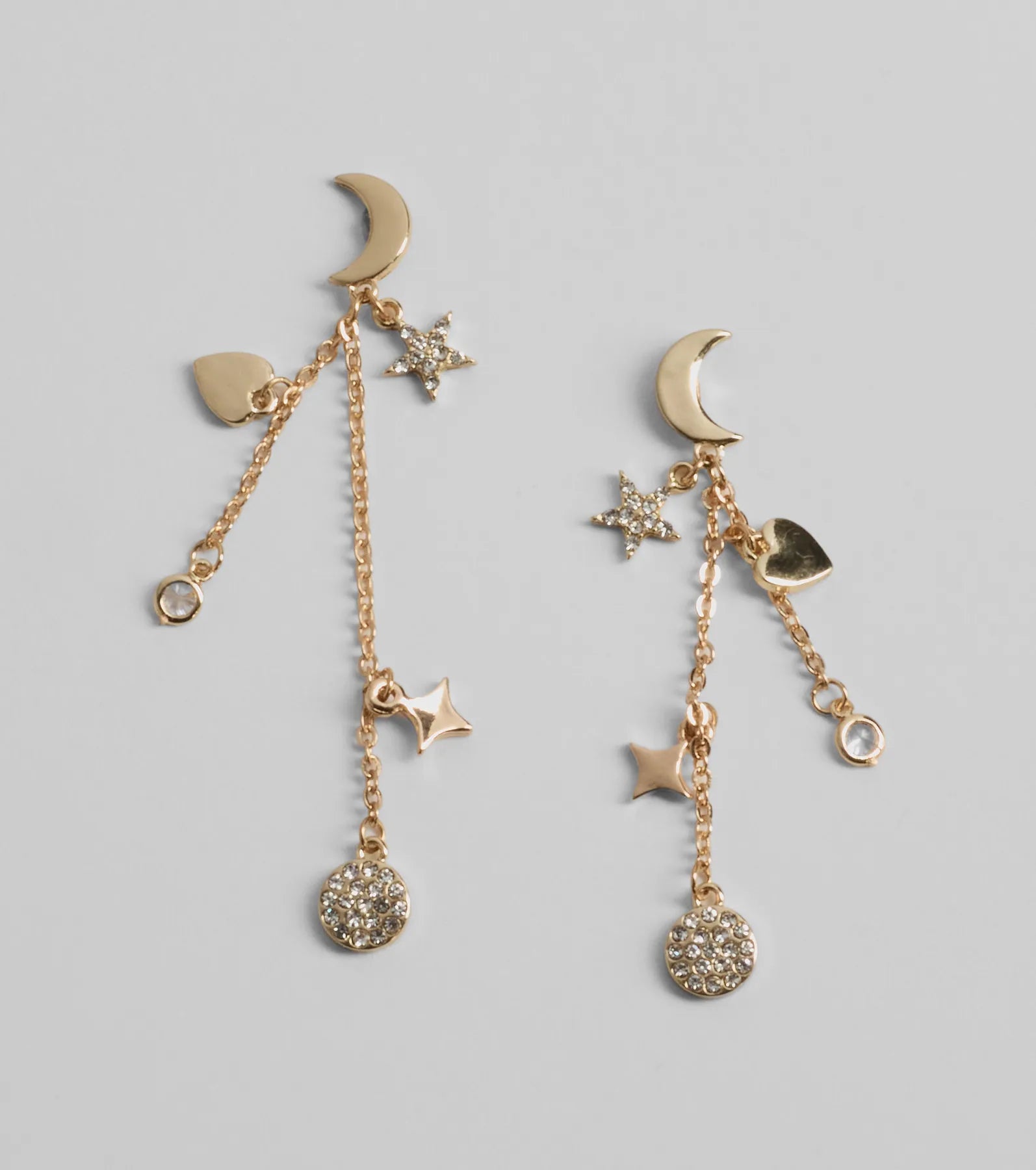 Premium Celestial Moon & Star Rhinestone Earrings