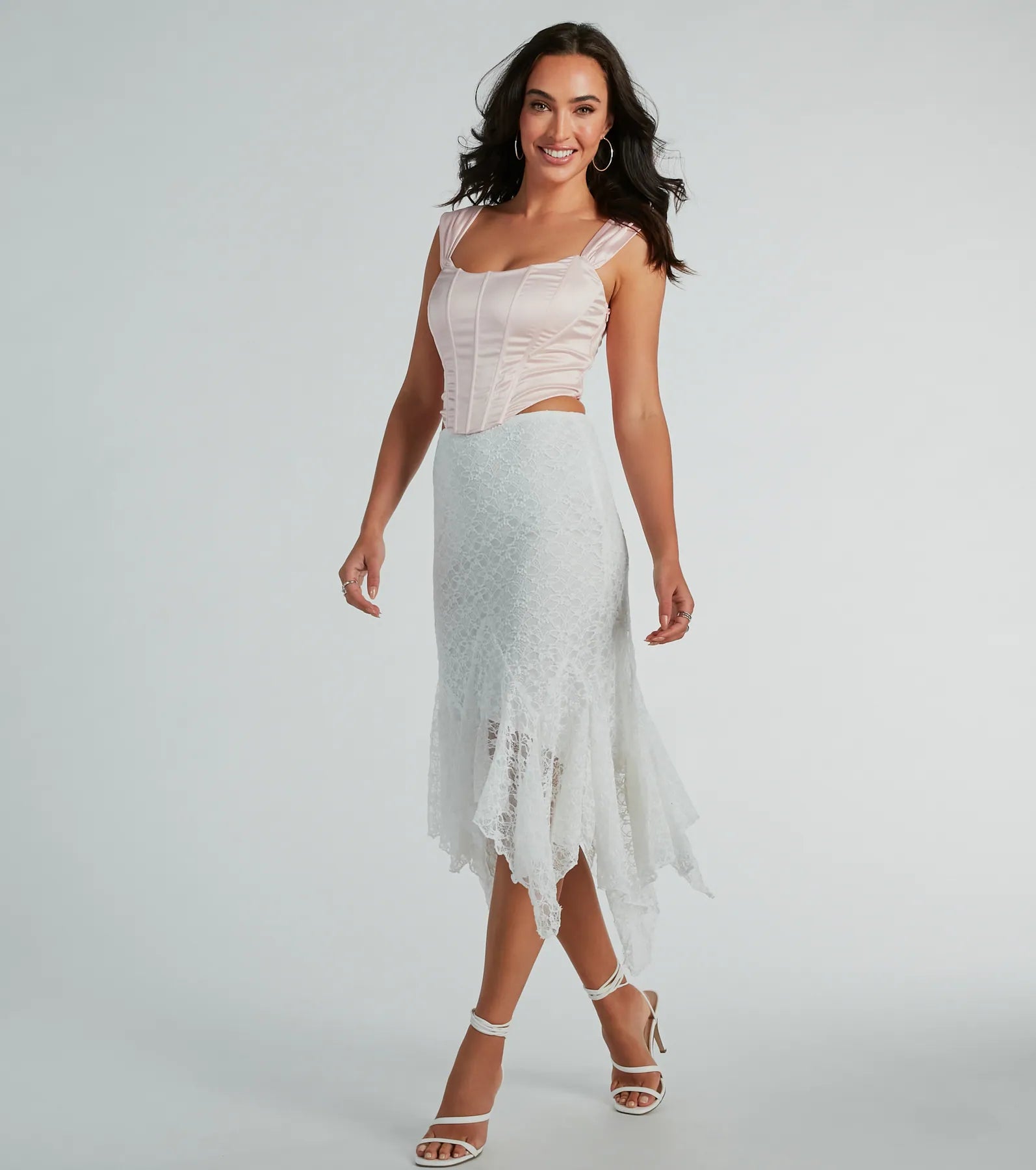 Ultimate Romance High-Rise Lace Midi Skirt - Elegant & Playful