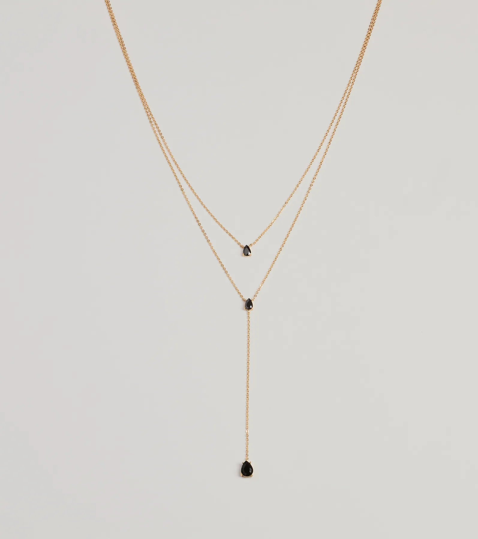 Premium Elegance Teardrop Lariat Necklace