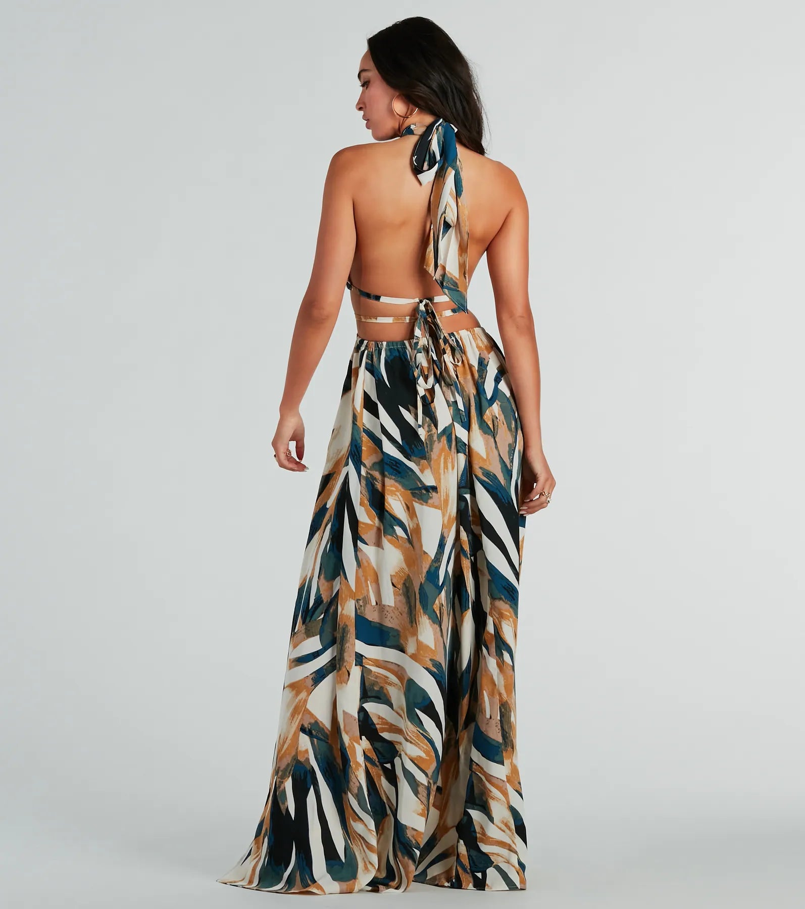 Ultimate Tropical Escape Maxi Dress with Cutout Design