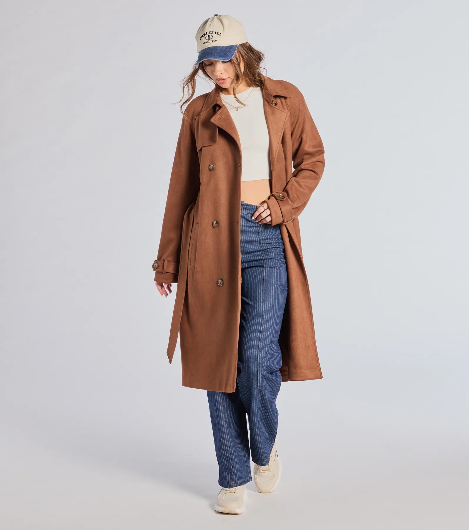 Premium City Chic Faux Suede Trench Coat - Ultimate Style Upgrade