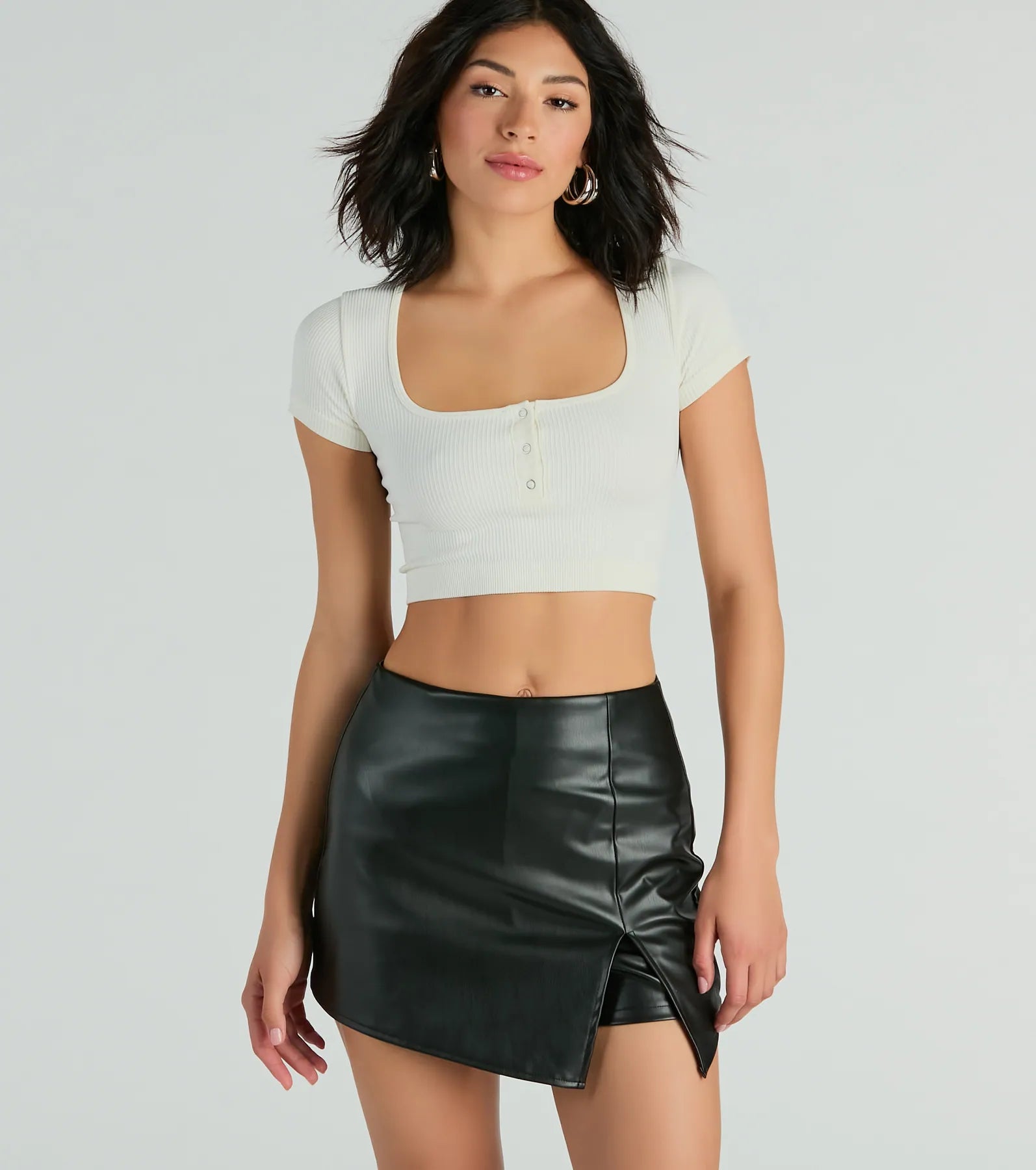 Ultimate Sleek High-Rise Faux Leather Skort - Born To Be Chic