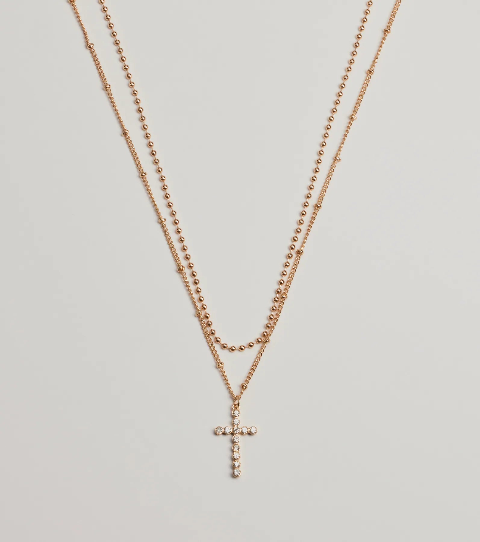 Ultimate Joyful Glam Rhinestone Cross Necklace