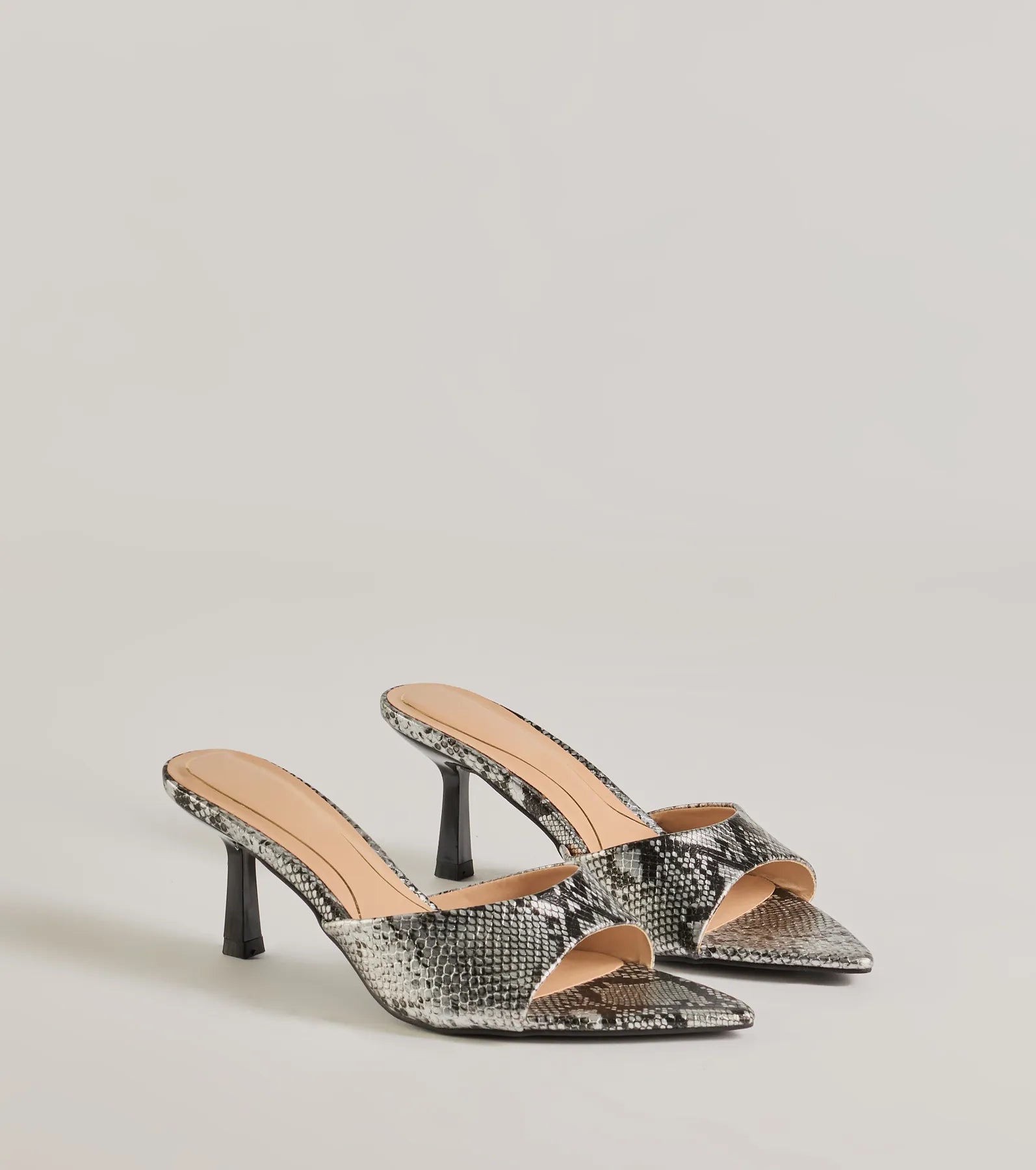 Premium Snake Print Stiletto Mules - Ultimate Style Statement