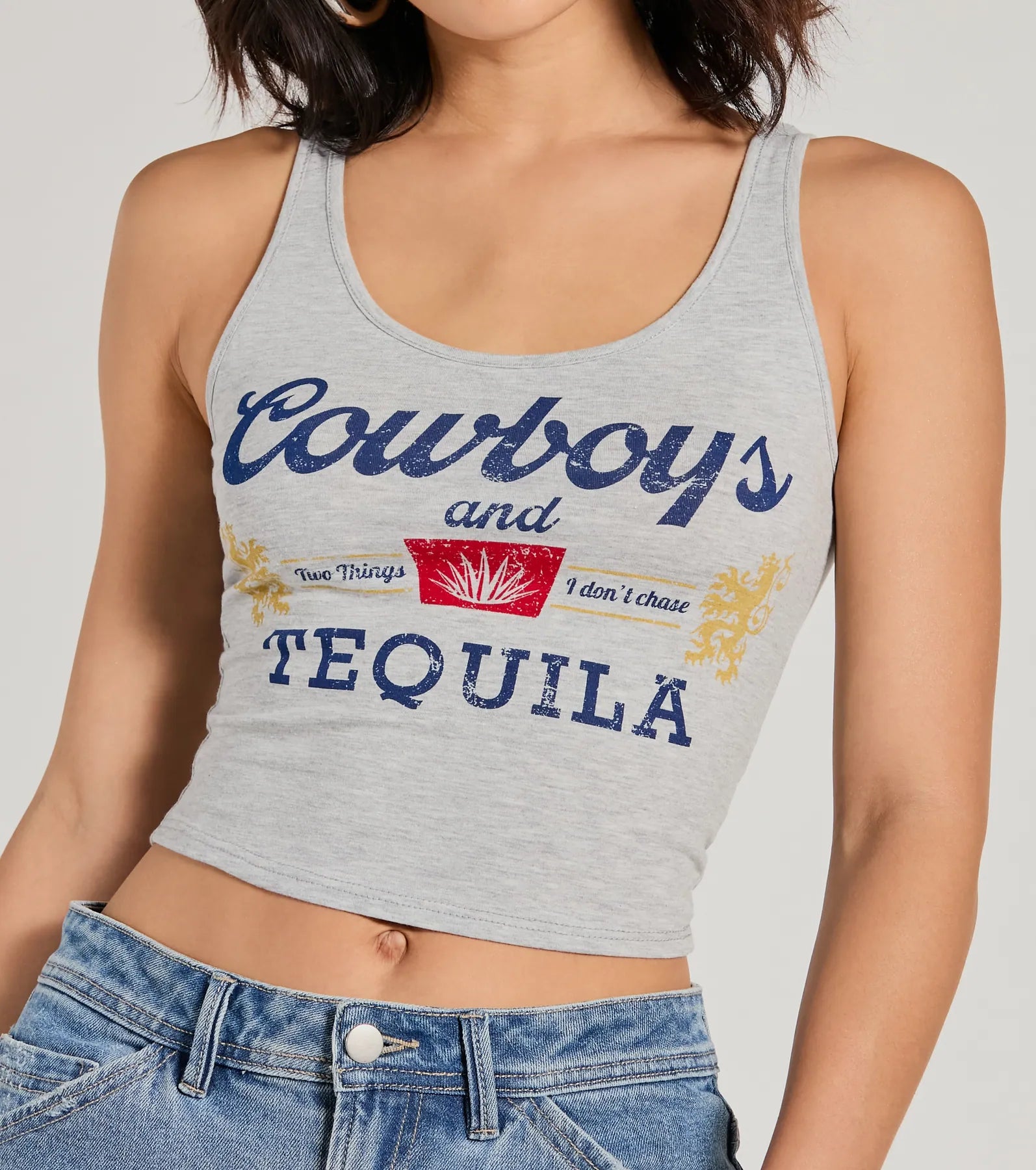 Premium Cowboys & Tequila Graphic Tank Top