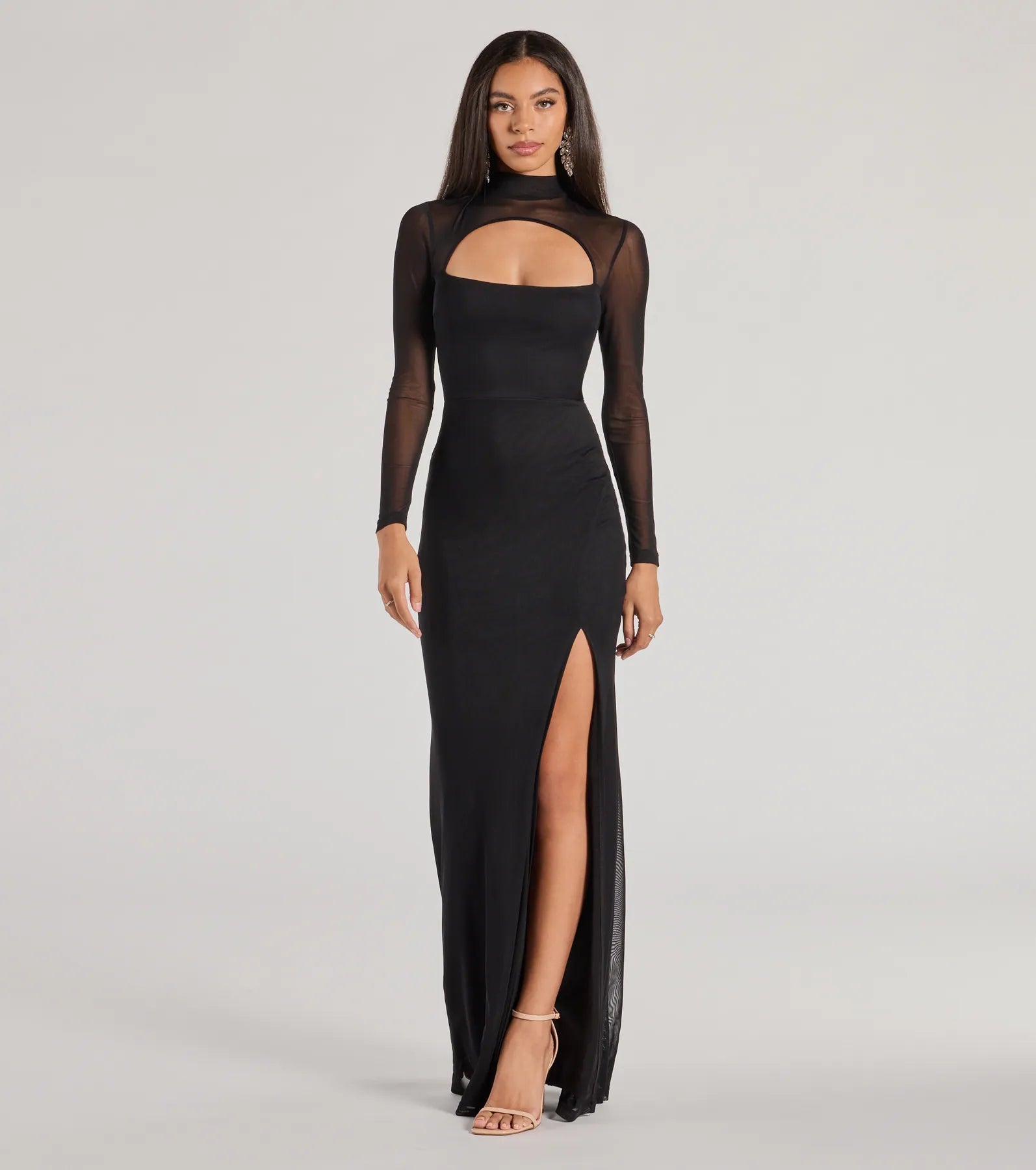 Amiri Premium Sheer Mesh Mermaid Dress with Cutout Design