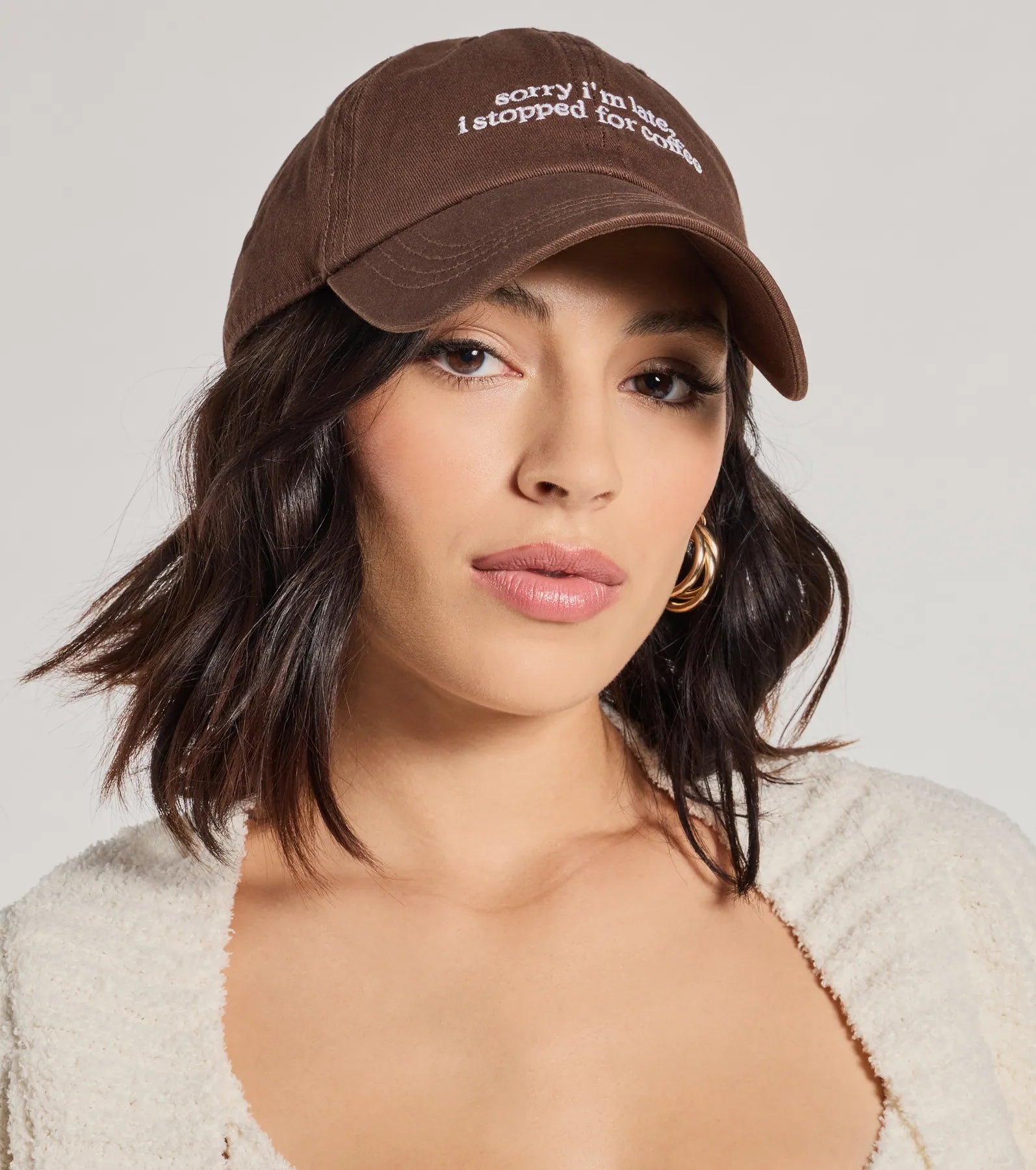 Premium 'Sorry I'm Late, I Stopped For Coffee' Baseball Cap - Upgrade Your Style