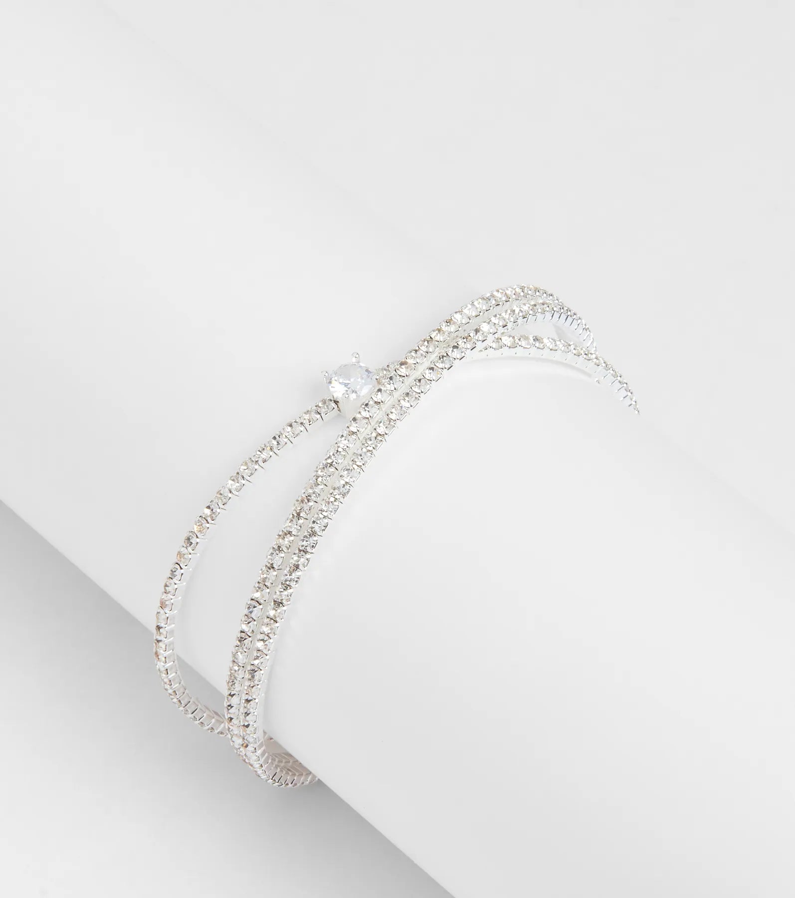 Ultimate Luxe Rhinestone Criss Cross Bracelet