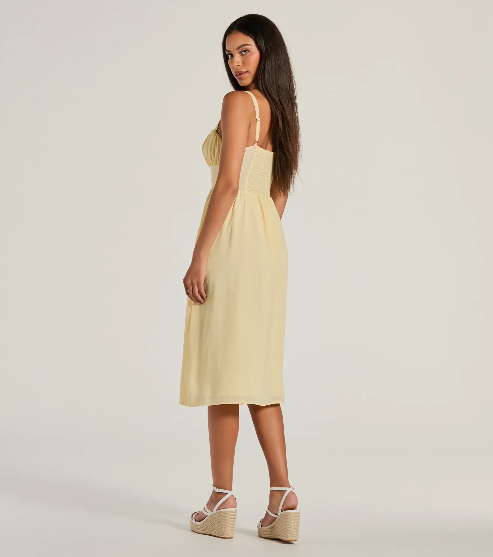 Ultimate Modern Romance Lace-Up Midi Dress