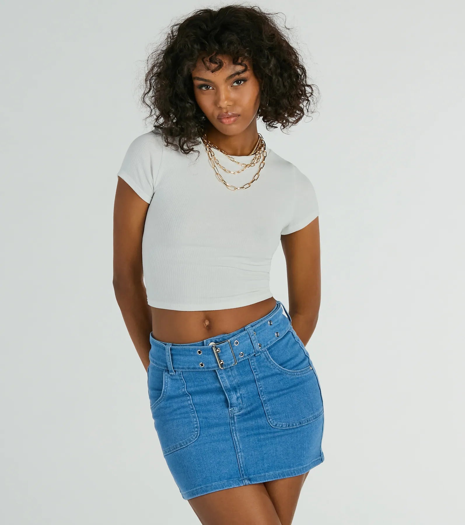 Ultimate Belted Denim Mini Skirt - Trendsetting Style